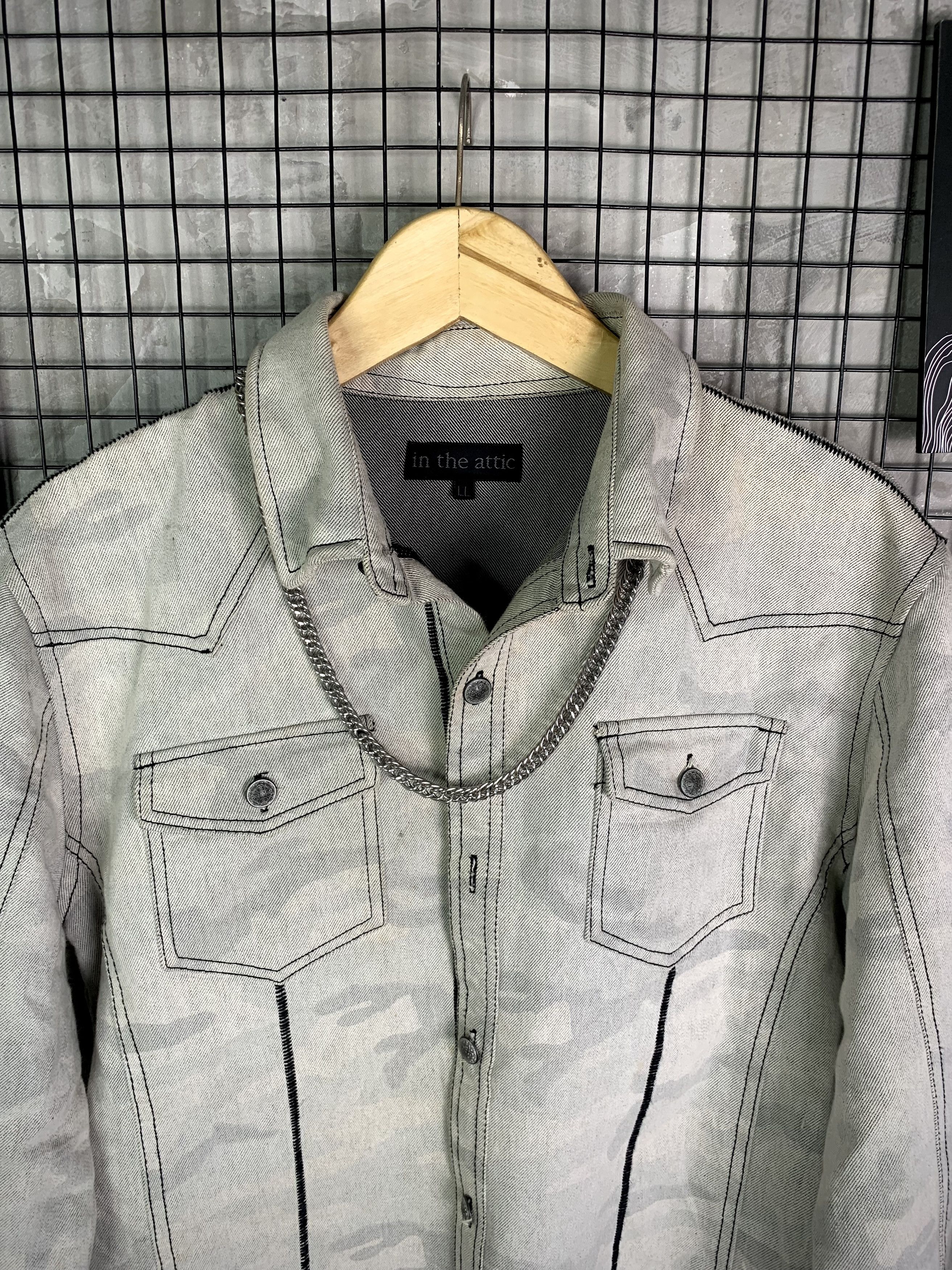 In The Attic In The Attic Gothic Camo Denim Western Heavy Shirt Size US L / EU 52-54 / 3 - 4 Thumbnail