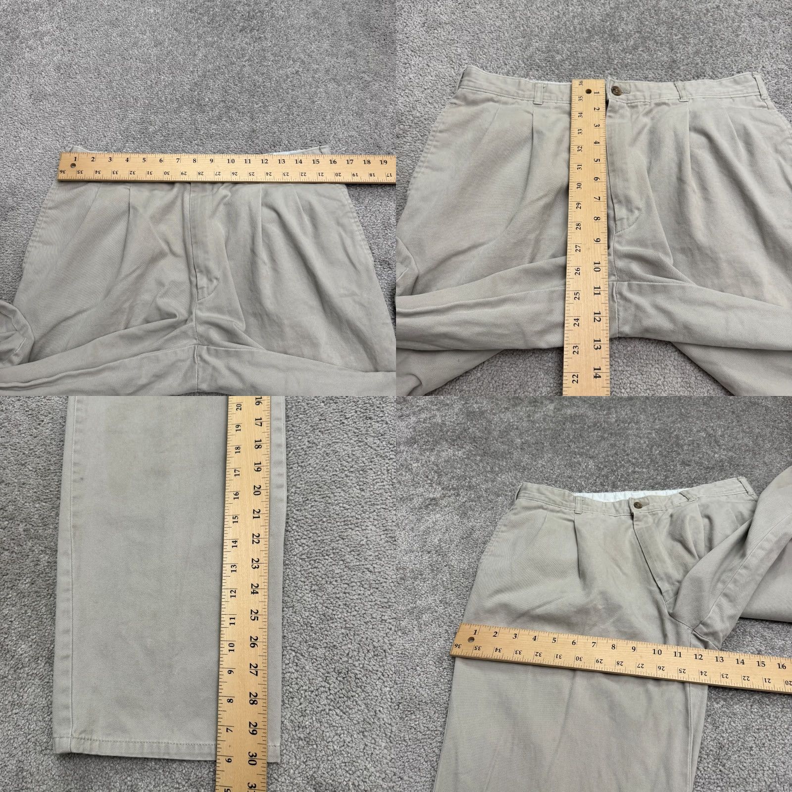 Gant VINTAGE Gant Chino Pants Mens 33 Gray Pleated Front Straight Leg Twill Size US 33 - 9 Thumbnail
