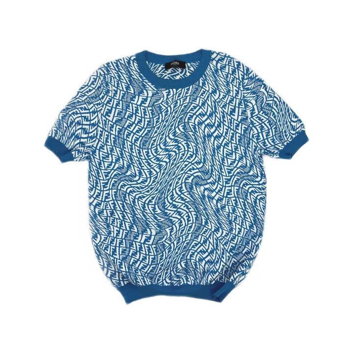 Fendi Fendi FW21 Short Sleeve Knit Sweater for Men -2507 Size US M / EU 48-50 / 2 - 2 Thumbnail