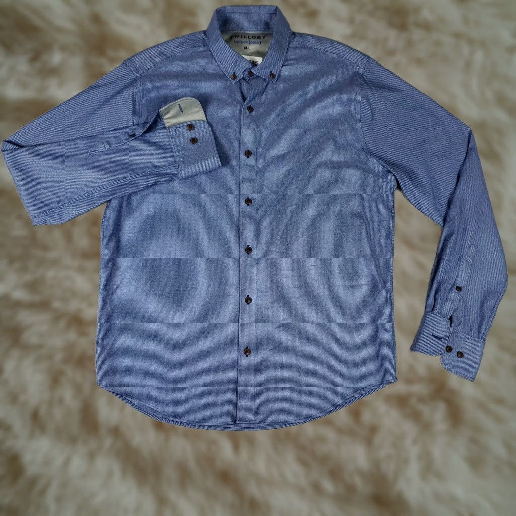 Vintage Twillory Shirt Mens Medium M-L Blue Athletic Performance Button Up Shirt Size US M / EU 48-50 / 2 - 1 Thumbnail