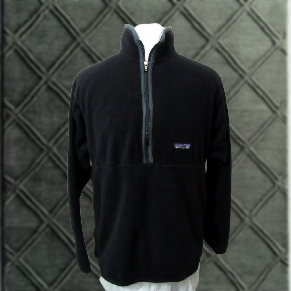 Patagonia VINTAGE Patagonia Synchilla 1/2 Zip Pullover Fleece Jacket Size Medium Black Size US M / EU 48-50 / 2 - 1 Thumbnail