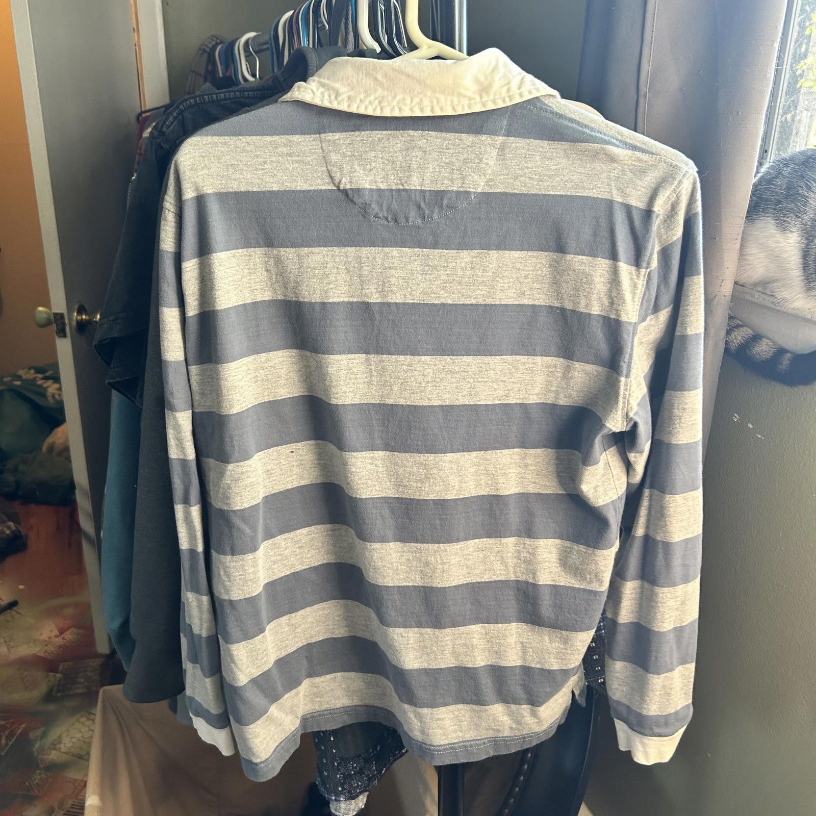 Black Brown 1826 Classic Striped Long Sleeve Polo - Effortlessly Cool! Size US M / EU 48-50 / 2 - 4 Thumbnail