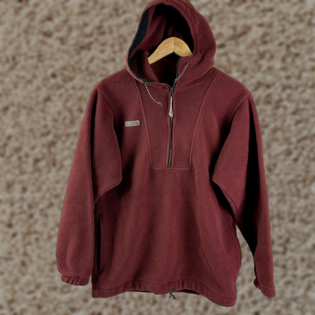 Vintage Vintage Columbia 1/4 zip Fleece Pullover Sweatshirt hooded USA Men’s Small red Size US S / EU 44-46 / 1 - 1 Thumbnail