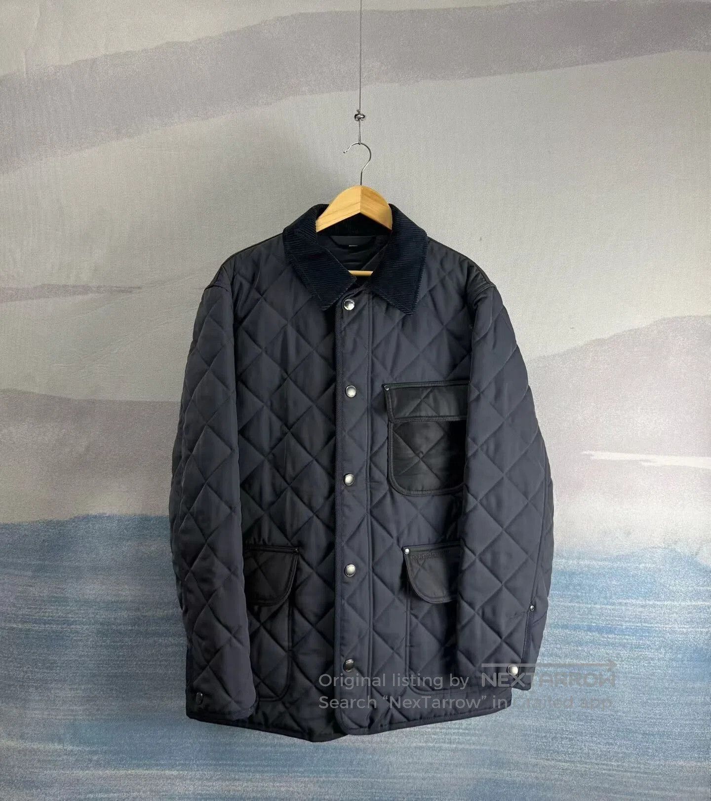 Burberry Burberry Navy Diamond Quilted Padded Jacket| Size L / US 10 / IT 46 - 1 Thumbnail