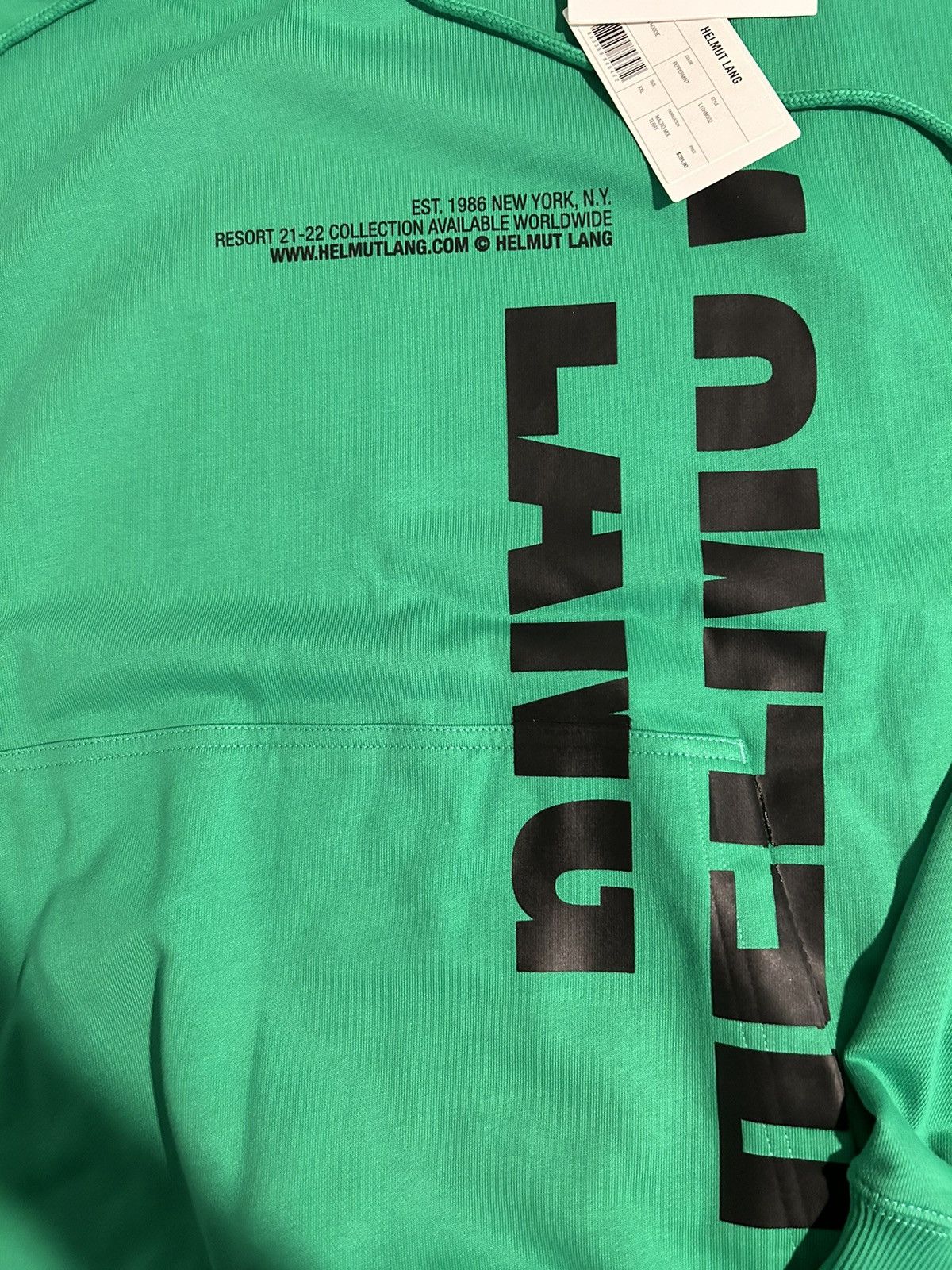 Helmut Lang HELMUT LANG - Macro Mix Terry Hoodie in Peppermint Size US XXL / EU 58 / 5 - 2 Thumbnail