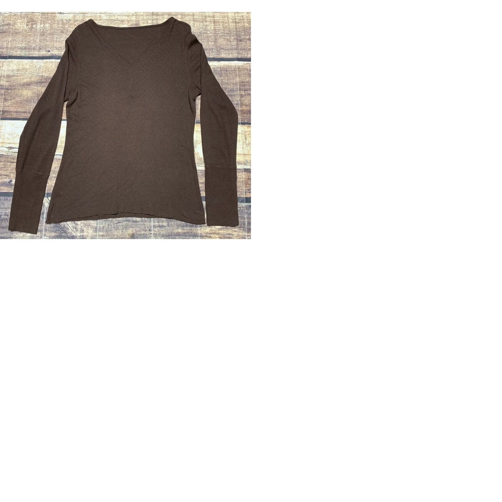 The North Face The North Face Shirt Top Womens Large Brown Knitted V-Neck Long Sleeve Pullover Size L / US 10 / IT 46 - 9 Thumbnail