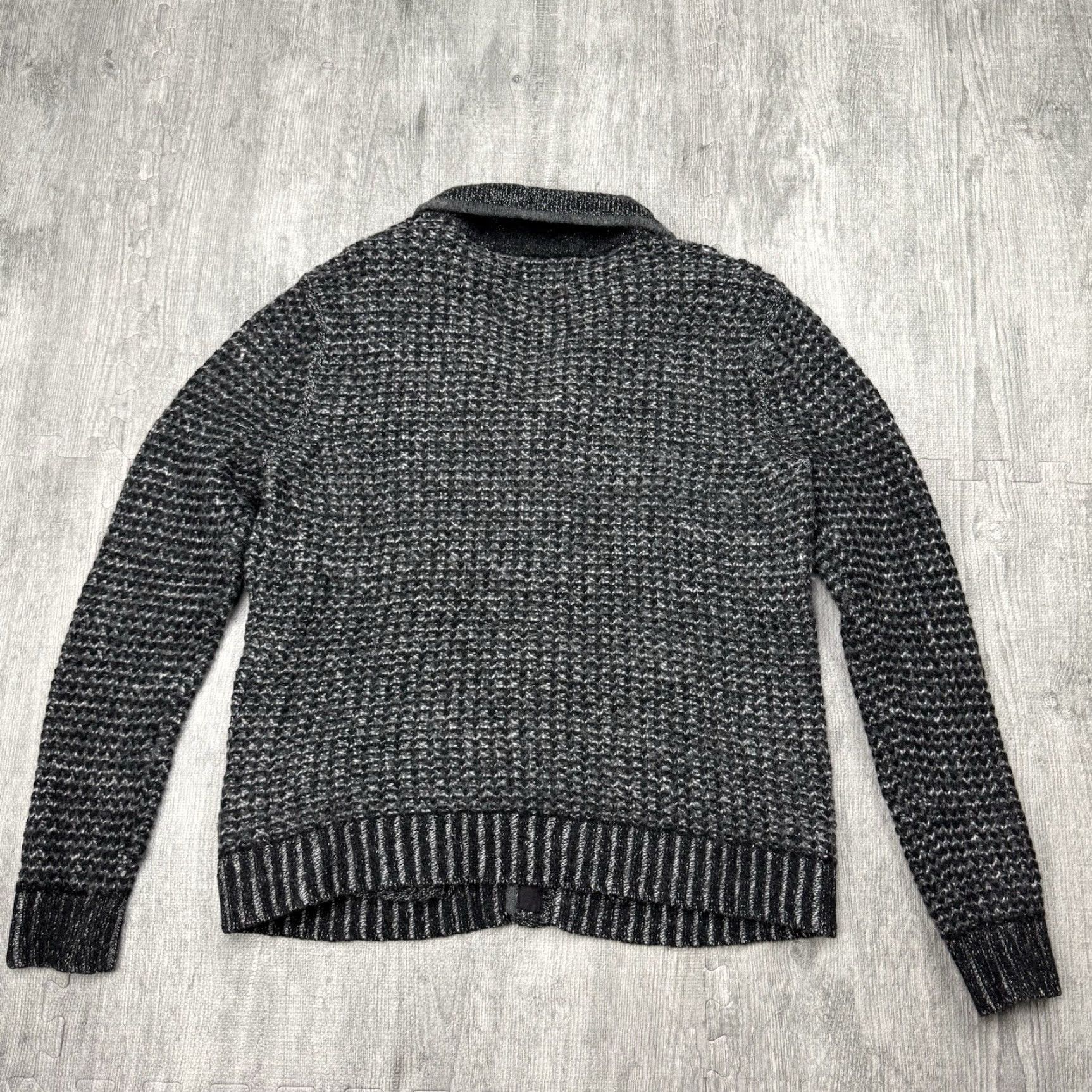 Rag & Bone VINTAGE Rag & Bone Men's Sweater Cardigan Large Knit Black Grey Casual Winter 90s Size US L / EU 52-54 / 3 - 5 Thumbnail