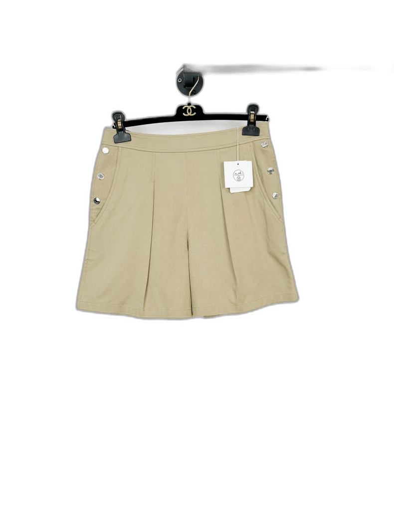 Hermes Hermes Beige Pleated Shorts with Tags-2506 Size 37" - 1 Thumbnail