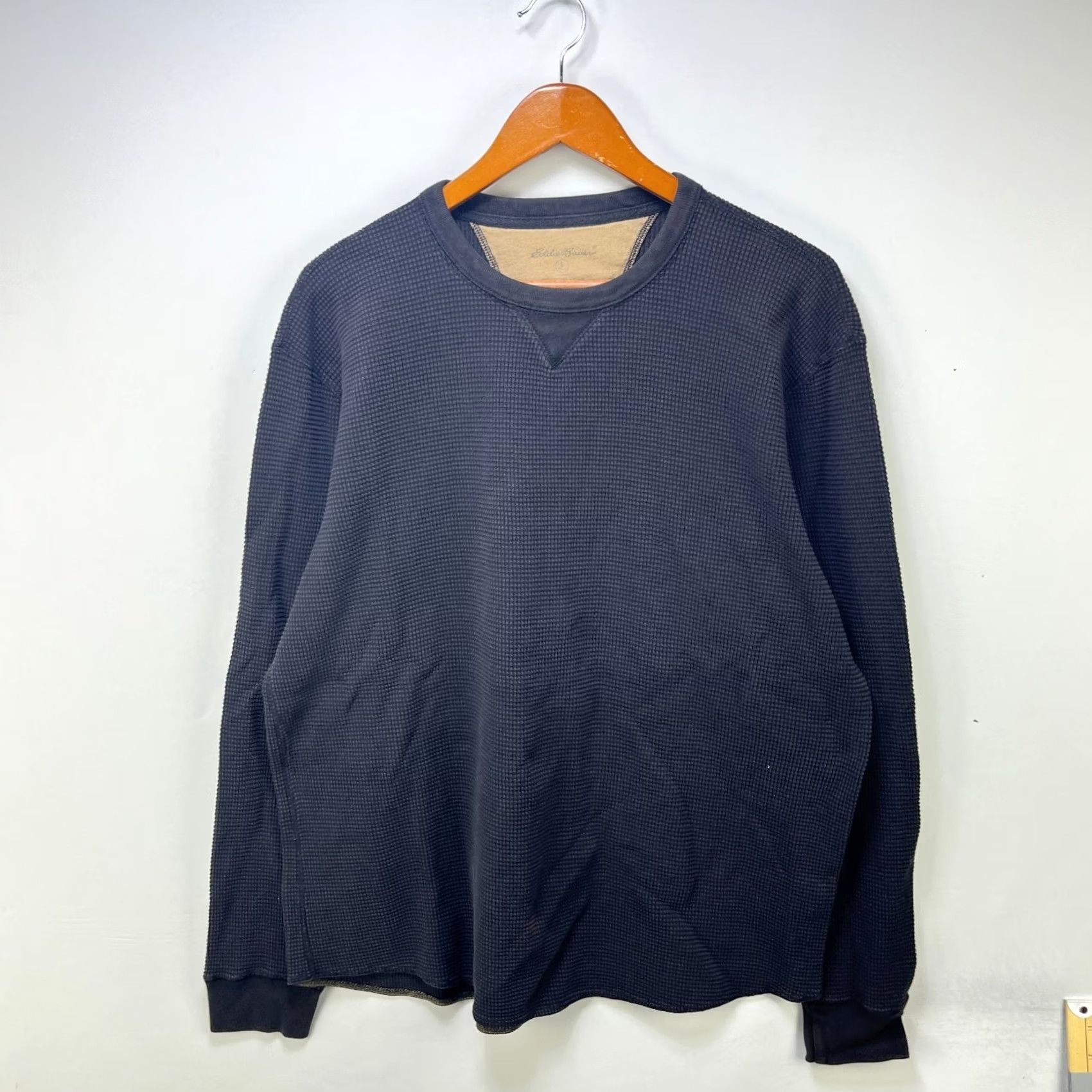 Eddie Bauer VINTAGE Eddie Bauer Thermal Shirt L Black 90s Knit Cotton Long Sleeve Crew Neck Shirt Mens Regular Size US L / EU 52-54 / 3 - 2 Thumbnail