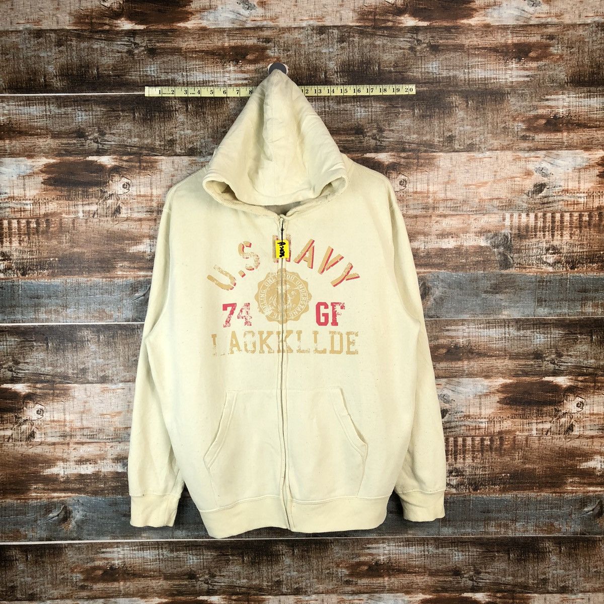 Japanese Brand The First Wave Crem Hoodie sweater #A2038 Size US L / EU 52-54 / 3 - 1 Thumbnail