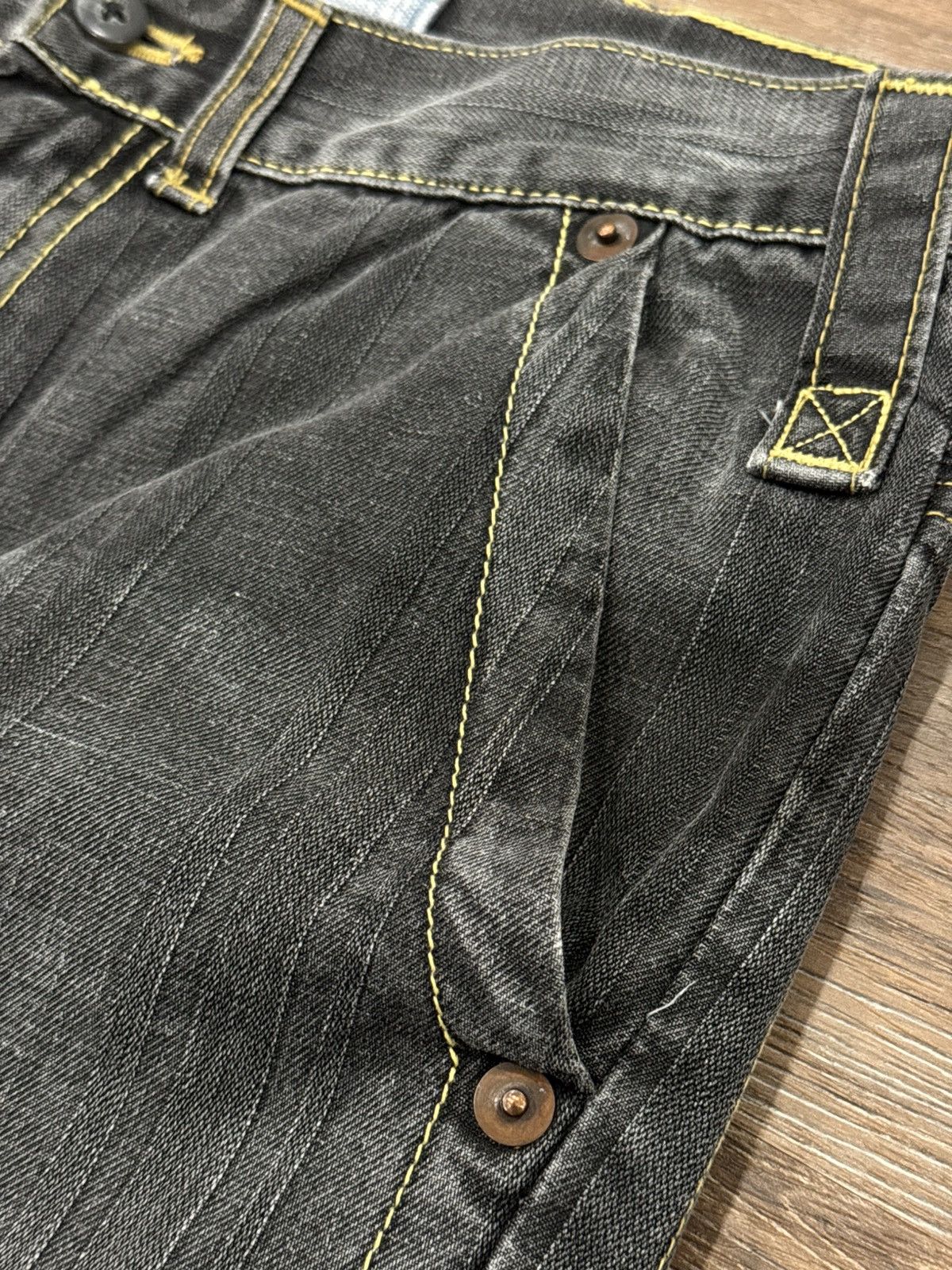 Vintage Y2K Black Utility Denim Jeans Contrast Stitch Carpenter pant Size US 31 - 8 Thumbnail