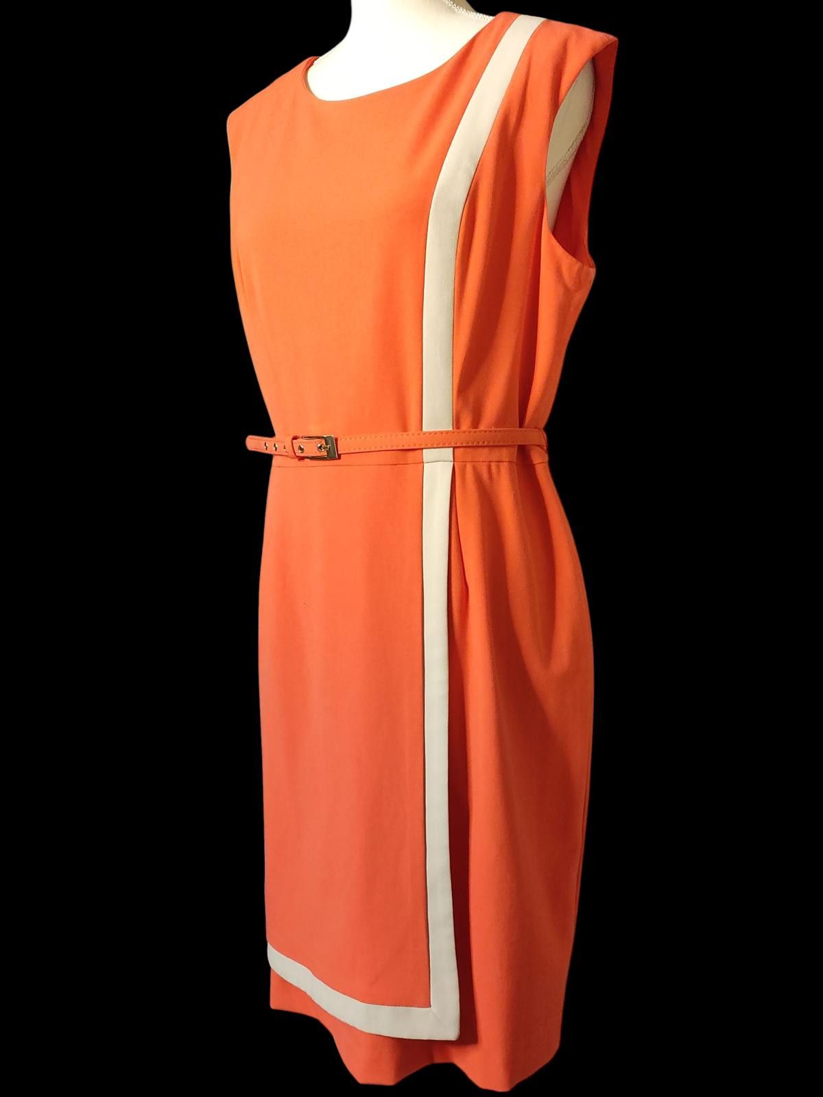 Other Sandra Darren Effortless Elegance Orange Midi Dress Size XL / US 12-14 / IT 48-50 - 5 Thumbnail