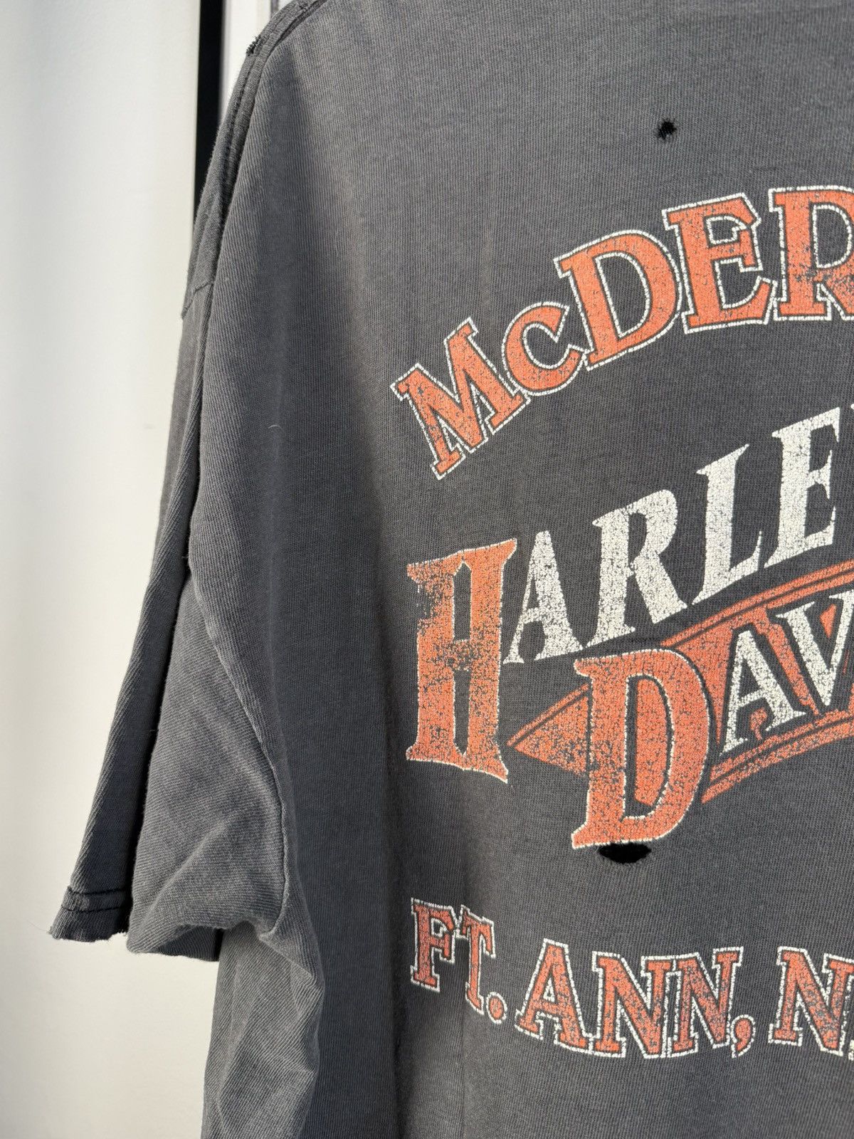 Harley Davidson × Vintage 🚭XXL GRAIL🚭 80’S HARLEY DAVIDSON THRASHED EAGLE FLAME SHIRT Size US XXL / EU 58 / 5 - 9 Thumbnail