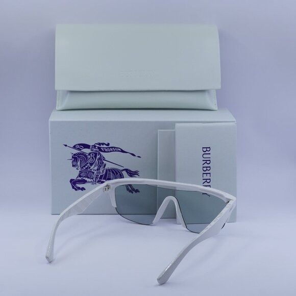 Burberry Burberry BE4460U 4172/69 Sunglasses White Shield Frame Size ONE SIZE - 11 Thumbnail