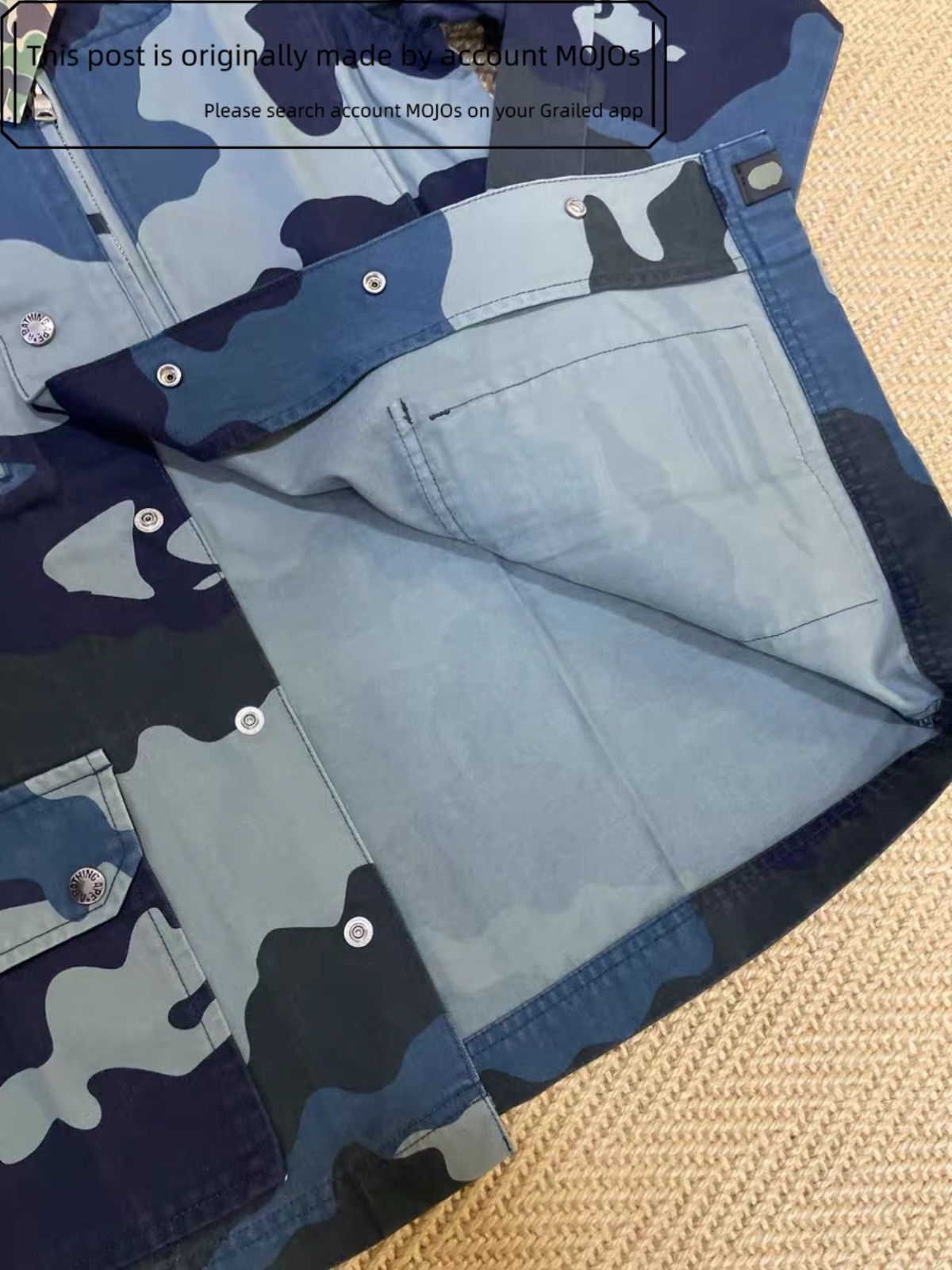 Sz S Bape Woodland Blue Camo Jacket mojos84