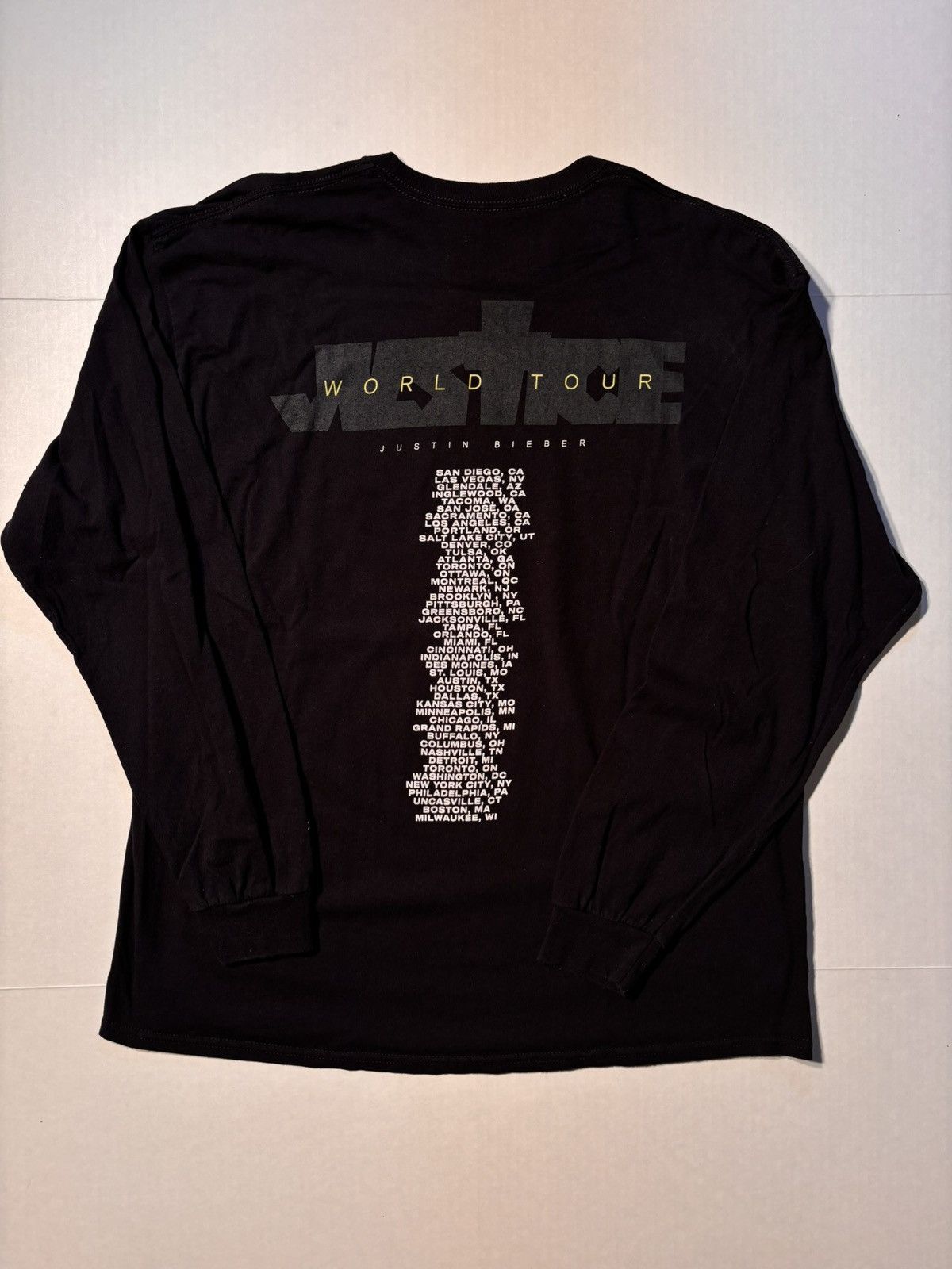 Justin Bieber Justin Bieber Justice USA Band Tour Double Sided Long Sleeve Size US XL / EU 56 / 4 - 7 Thumbnail
