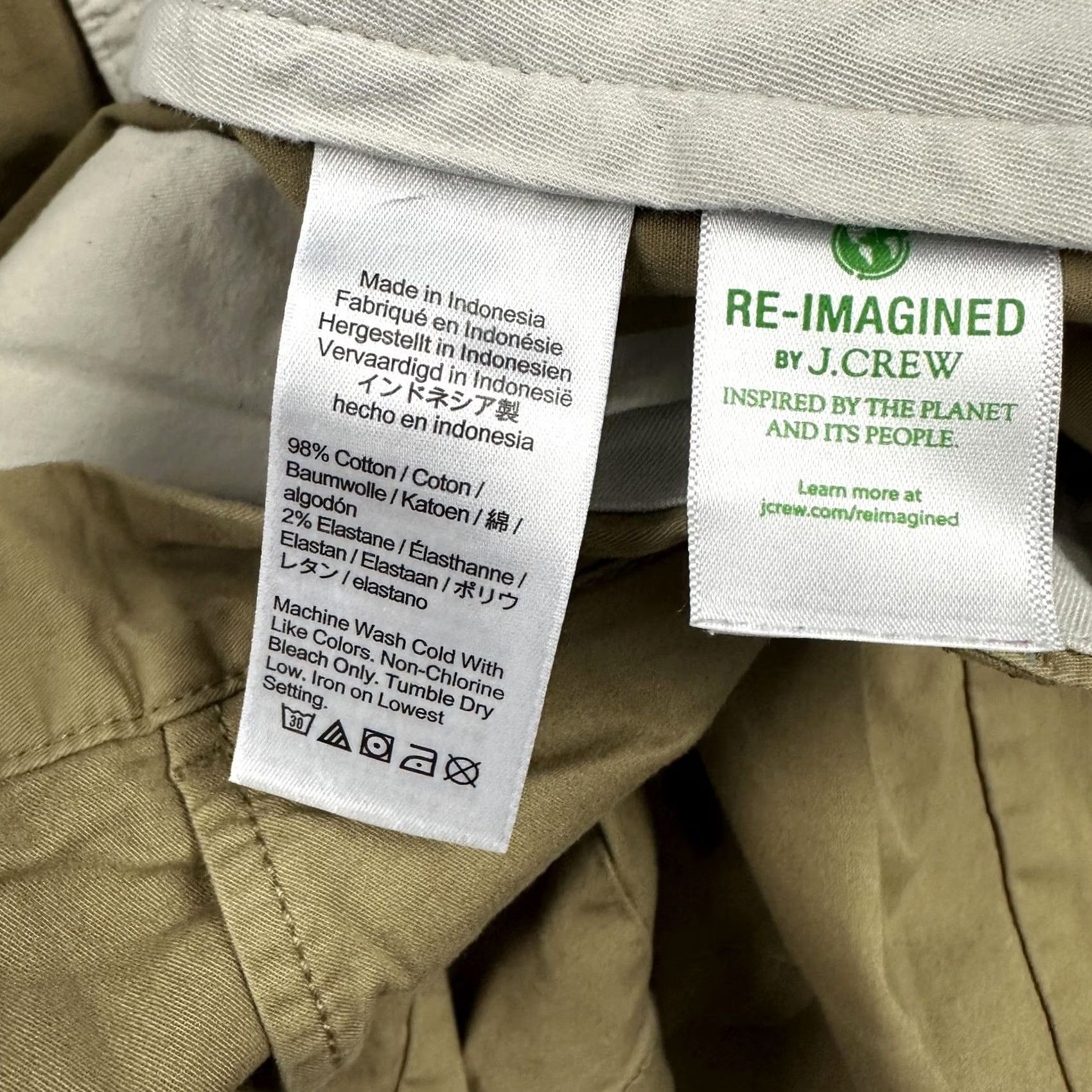 J.Crew J.CREW Men Beige Chino Shorts 33 Solid Cotton Stretch Flat Front Size US 33 - 6 Thumbnail