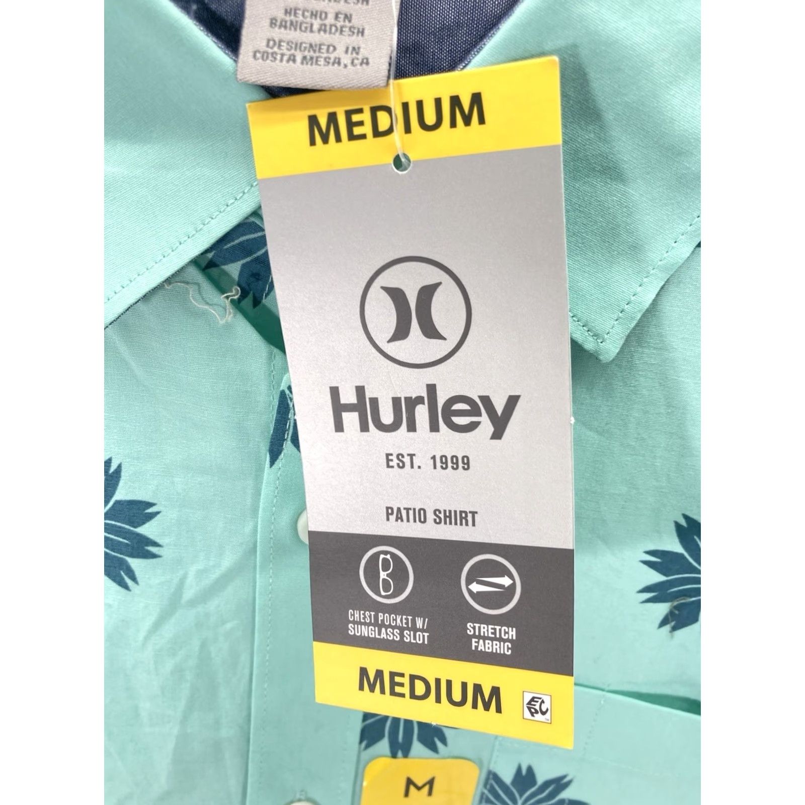 Hurley Hurley Patio Cabana Shirt Green Floral Button Short Sleeve Casual NWT Medium Mens Shirt Size US M / EU 48-50 / 2 - 4 Thumbnail