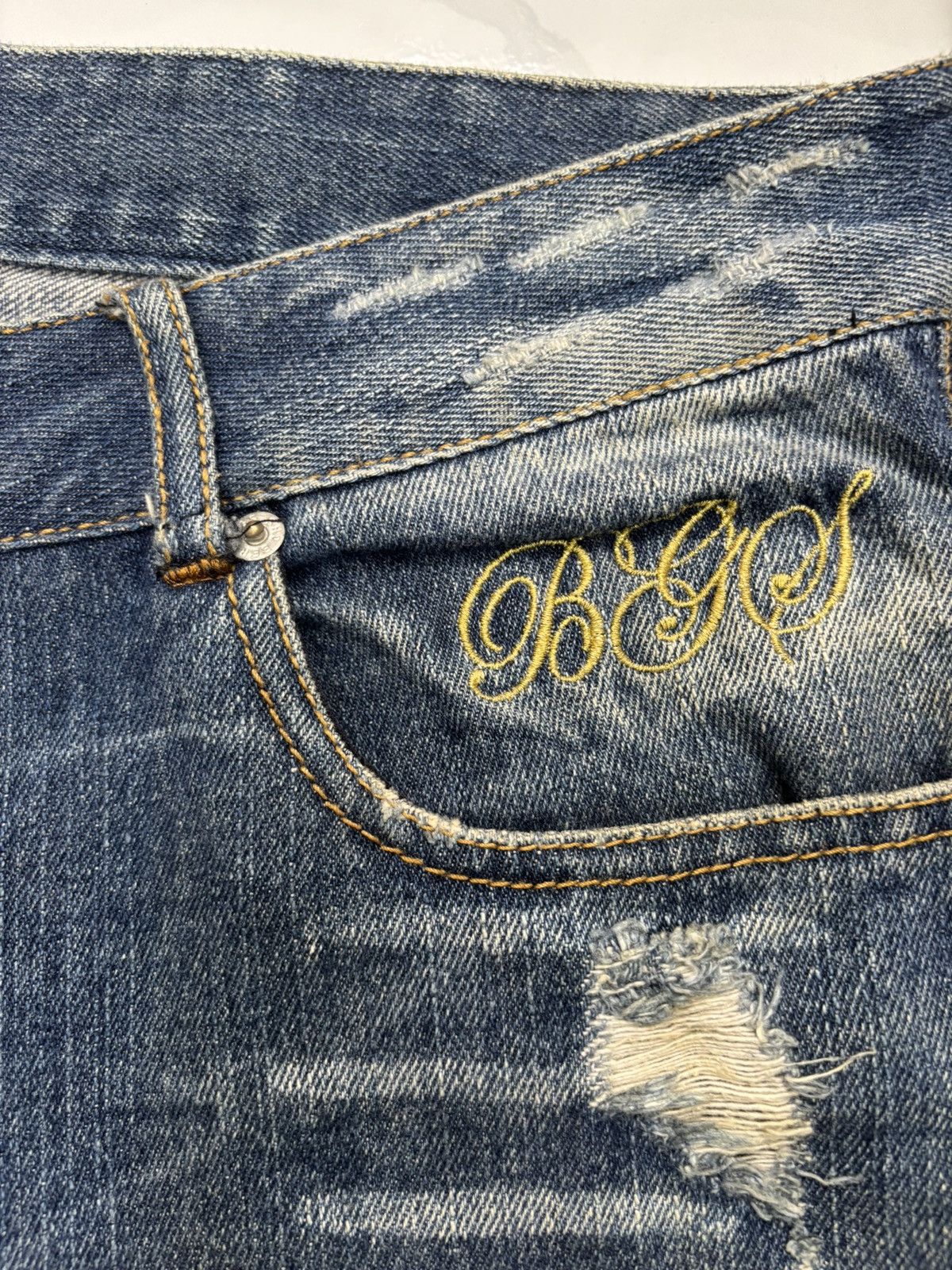 Hysteric Glamour × If Six Was Nine × Japanese Brand BERNINGS SHO WING EMBROIDERY FLARE JEANS DISTRESSED DENIM Size US 34 / EU 50 - 11 Thumbnail