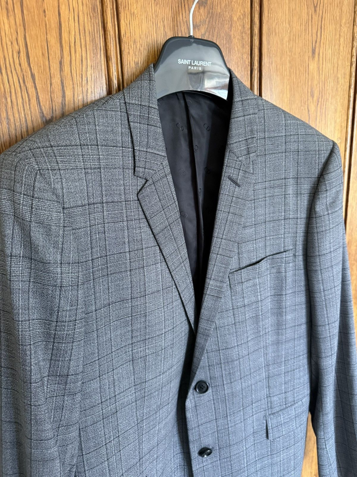 Dior Dior suit gray check pant and jacket Kim Jones era Size 42R - 19 Thumbnail