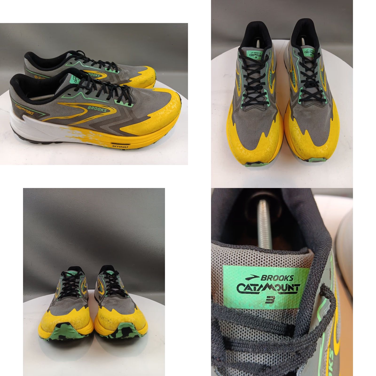 Brooks Brooks Catamount Sneaker Men 15 Lemon Chrome Sedona Sage Yellow Breathable Cushioned D Rubber Cleat Shoe Size US 14 / EU 47 - 8 Thumbnail