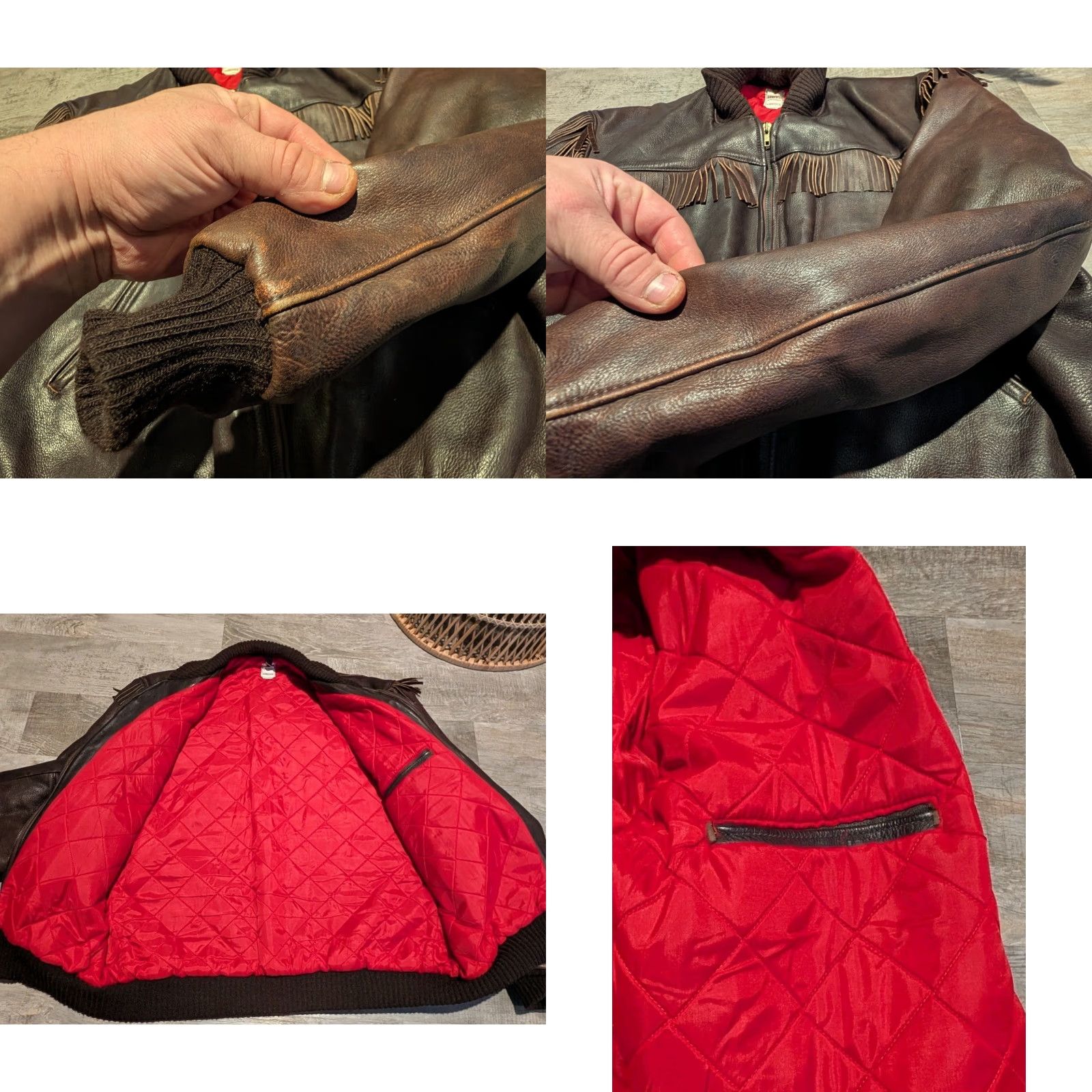 Vintage Vtg Uber Fringed Genuine Leather Bomber Jacket Minnesota USA XL 2XL Quilted Lined Brown 1970s Jacket Mens/Unisex Size XL / US 12-14 / IT 48-50 - 10 Thumbnail