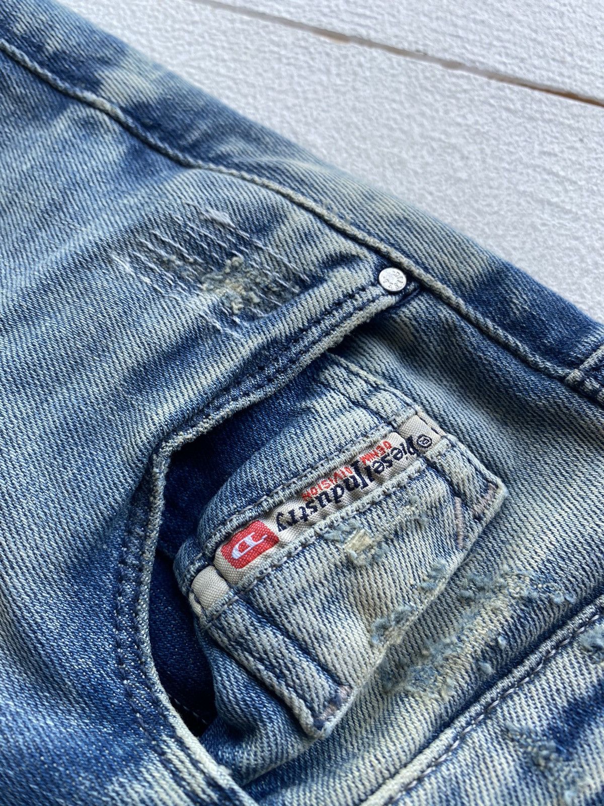 Diesel 🔗Opium Punk Diesel Distressed Washed Slim Straight Jeans Size 28" / US 6 / IT 42 - 20 Thumbnail