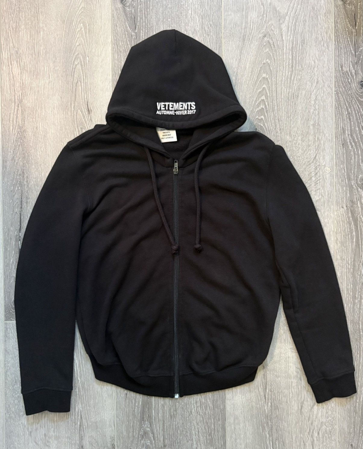 AW17 Vetements Black Zip Hoodie