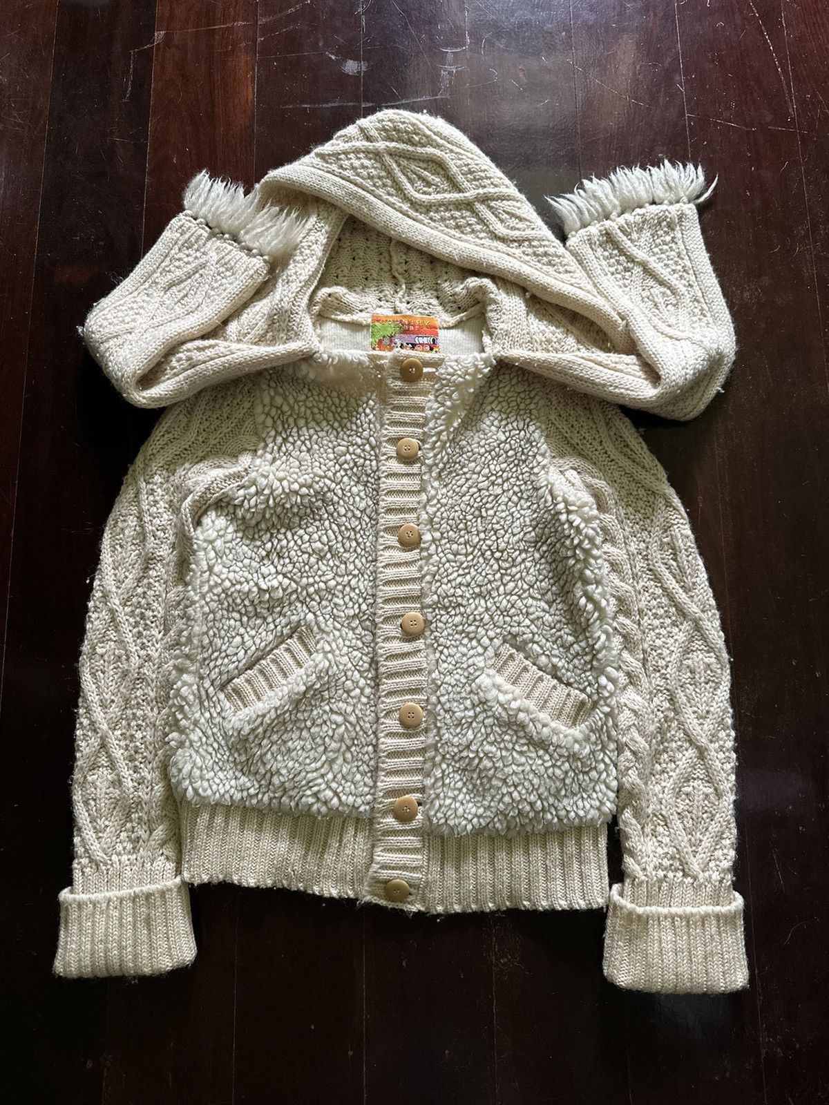 Hysteric Glamour 1980s Ozone Community Scarf Knitted Hoodie Size S / US 4 / IT 40 - 1 Thumbnail