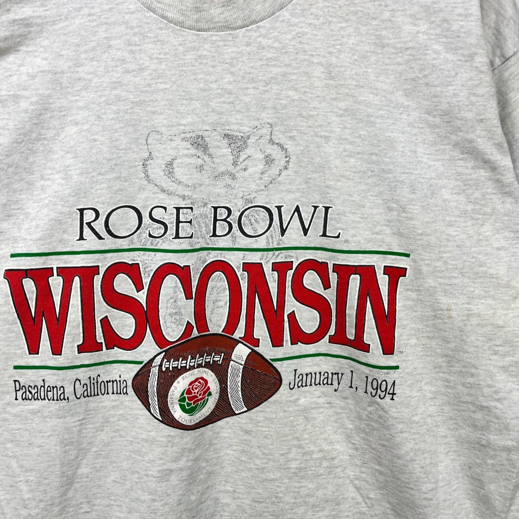 Vintage VINTAGE 90s ROSE BOWL Wisconsin Single Stitch T-Shirt Pasadena XL Men's Gray Size US XL / EU 56 / 4 - 3 Thumbnail
