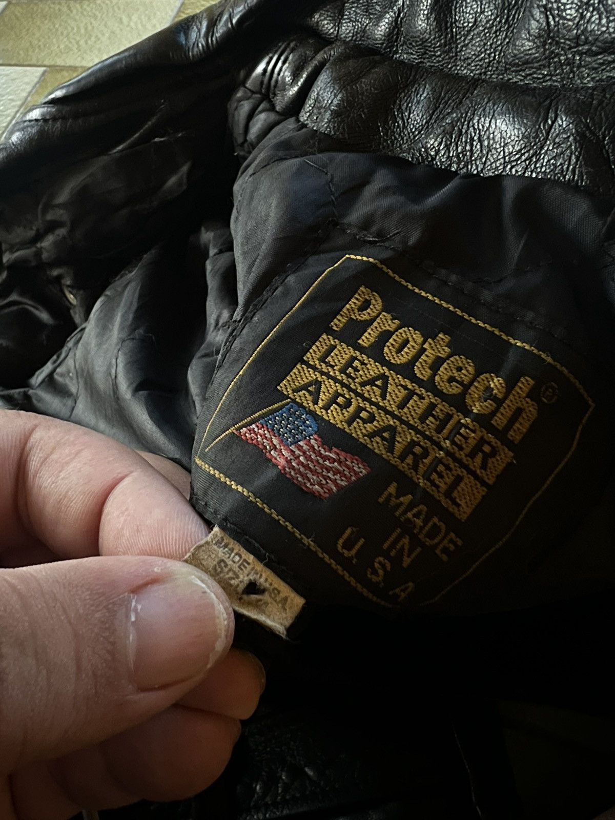 Vintage 🔥VTG LEATHER BIKER JACKET DOUBLE BREAST PROTECH APPAREL Size US M / EU 48-50 / 2 - 19 Thumbnail
