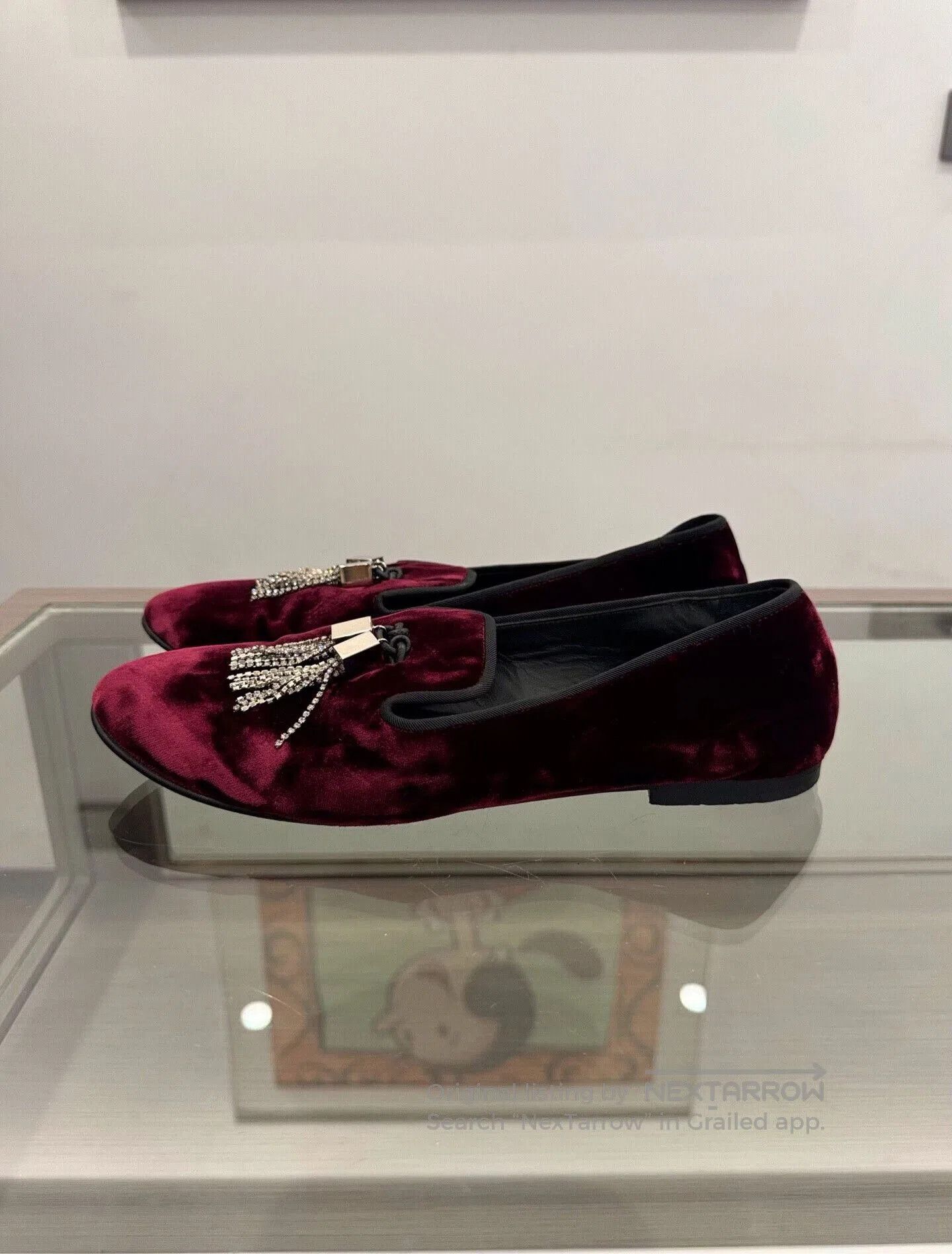 Giuseppe Zanotti Giuseppe Zanotti Red Suede Rhinestone Tassel Loafers. Size US 8 / IT 38 - 3 Thumbnail