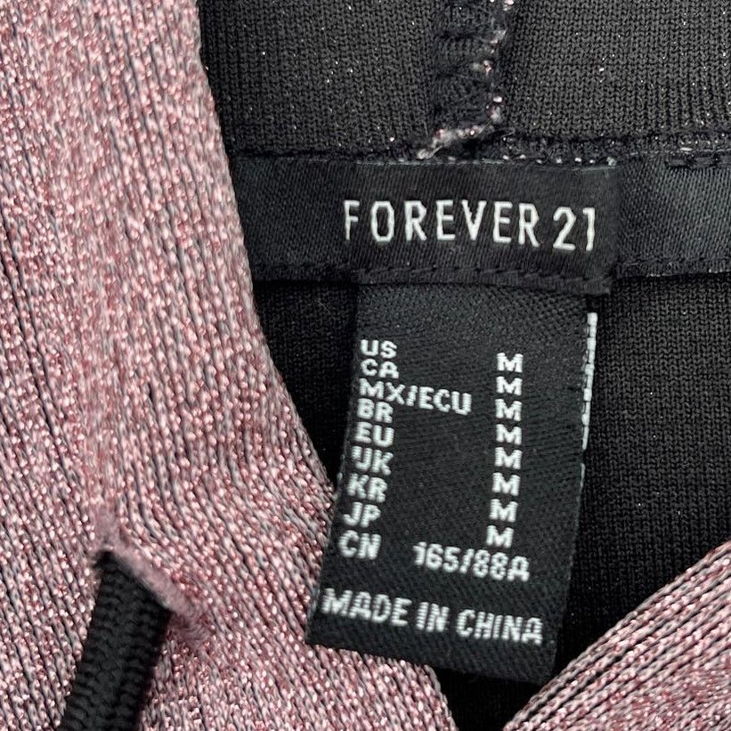 Forever 21 Forever 21 Cropped Hoodie Womens Size Medium Metallic Pink Size M / US 6-8 / IT 42-44 - 3 Thumbnail