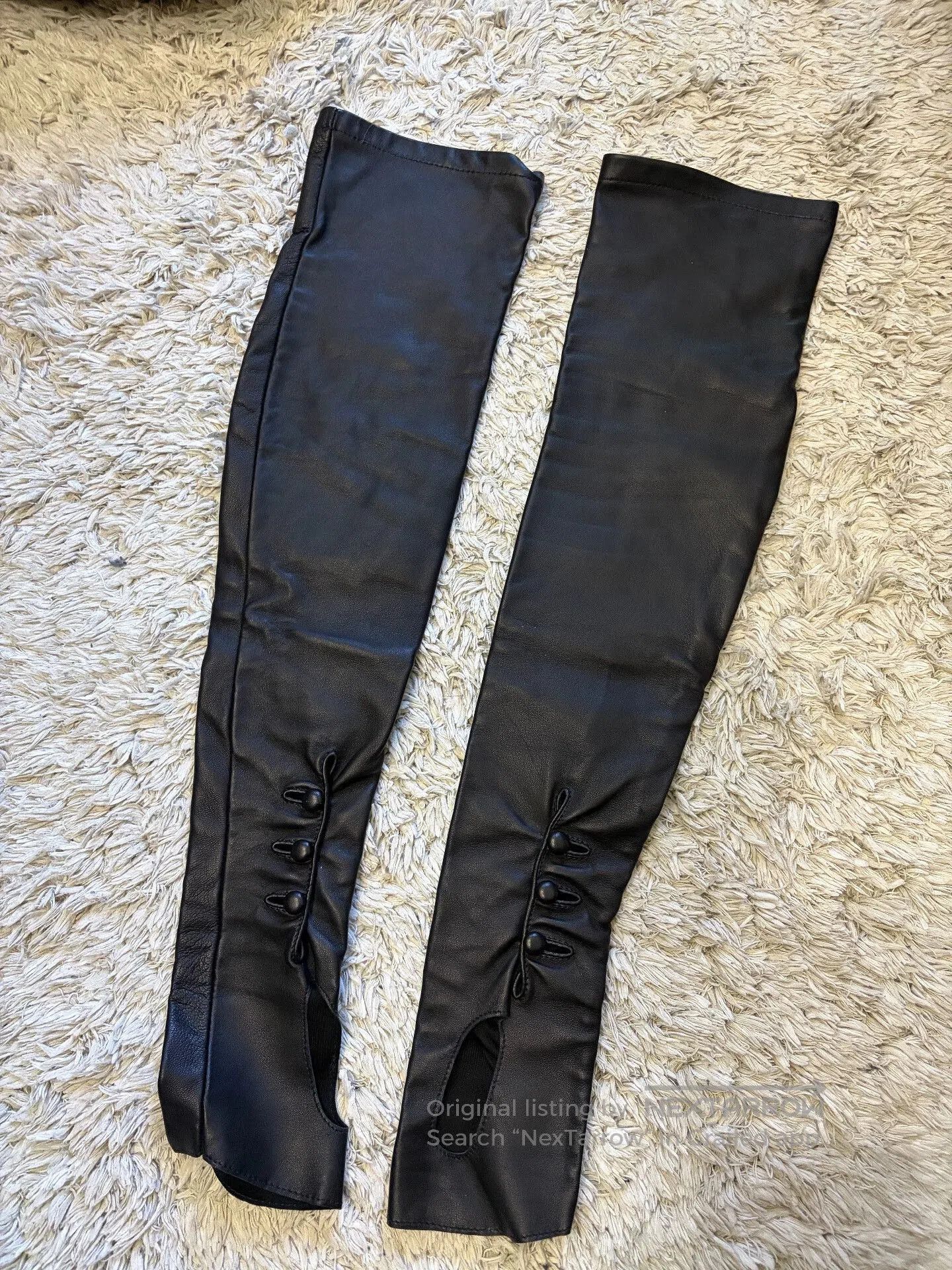 Maison Margiela Maison Martin Margiela Black Long Fingerless Gloves. Size ONE SIZE - 1 Thumbnail
