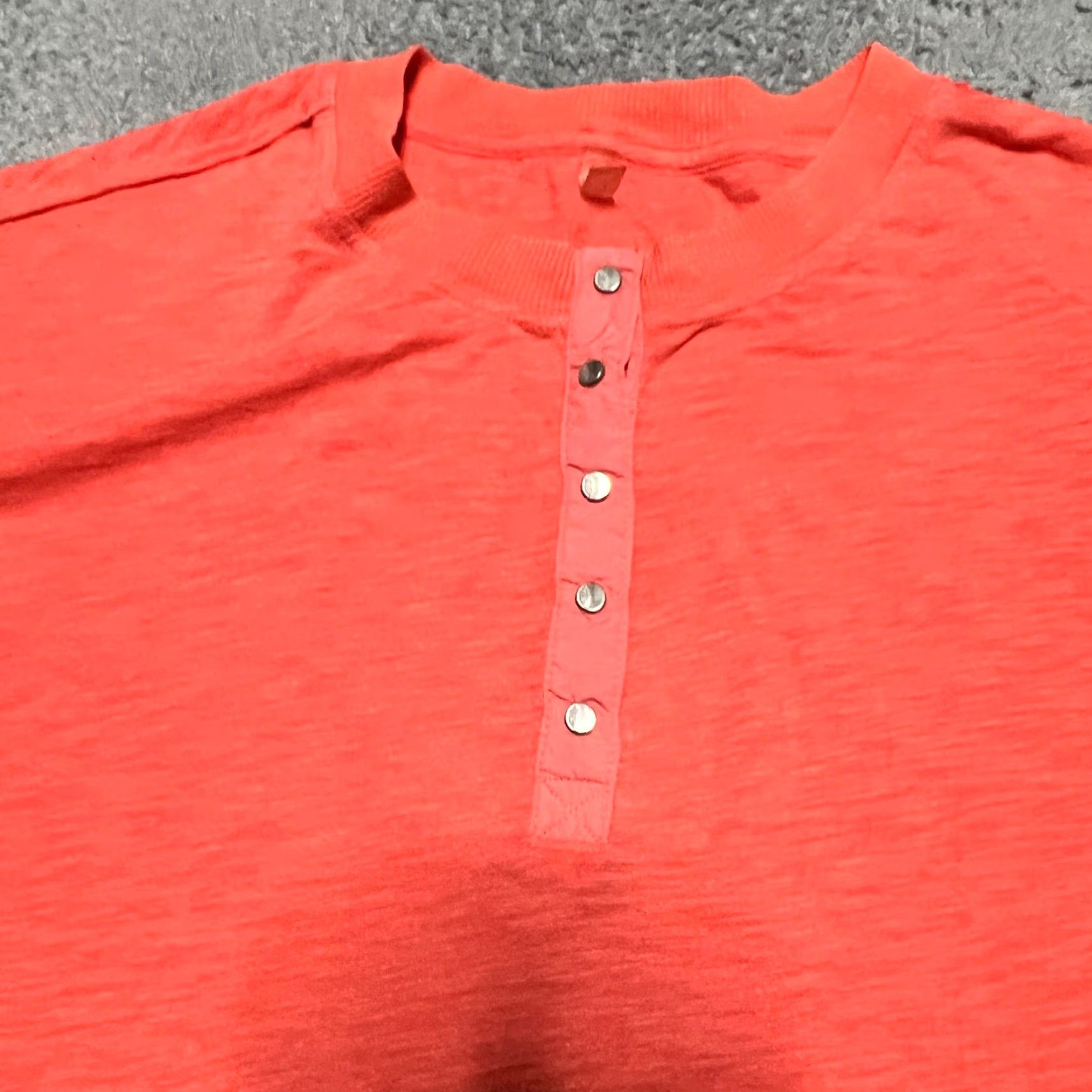 Free People Free People Movement Shirt Womens Small Coral Oversized Long Sleeve Henley Blouse S Womens Coral Long Sleeve Henley Shirt Size S / US 4 / IT 40 - 2 Thumbnail