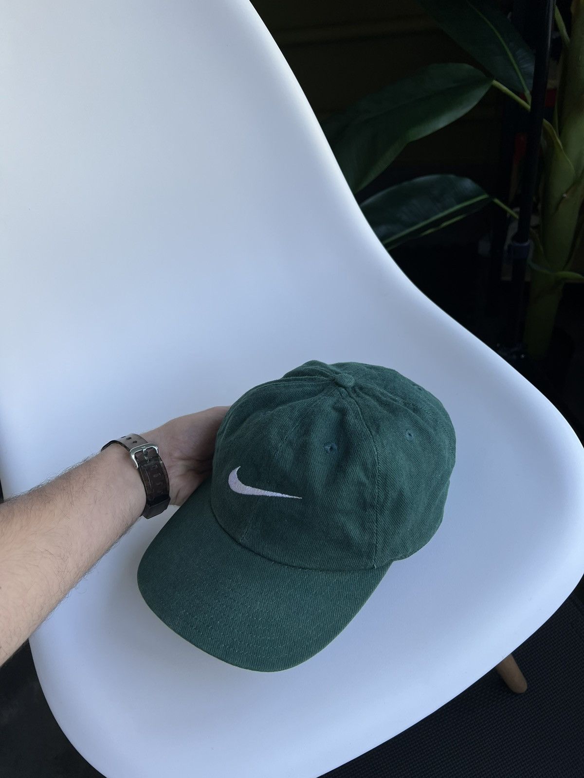Nike × Vintage Vintage 1990s Nike Green Hat Y2K Rare Adjustable Strapback Size ONE SIZE - 10 Thumbnail