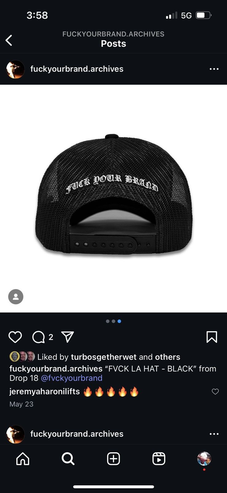 Other Fuck LA Hat ‘Black’ Size ONE SIZE - 3 Thumbnail