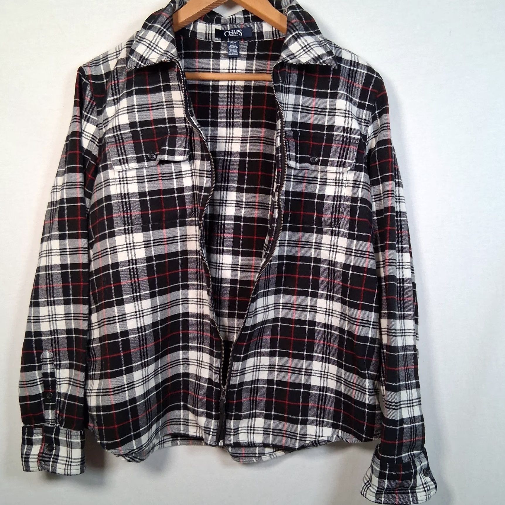 Chaps Reworked Handmade Cat Patch Flannel Shirt Women PS Petite Large Zip Black Plaid Knit? Size S / US 4 / IT 40 - 7 Thumbnail