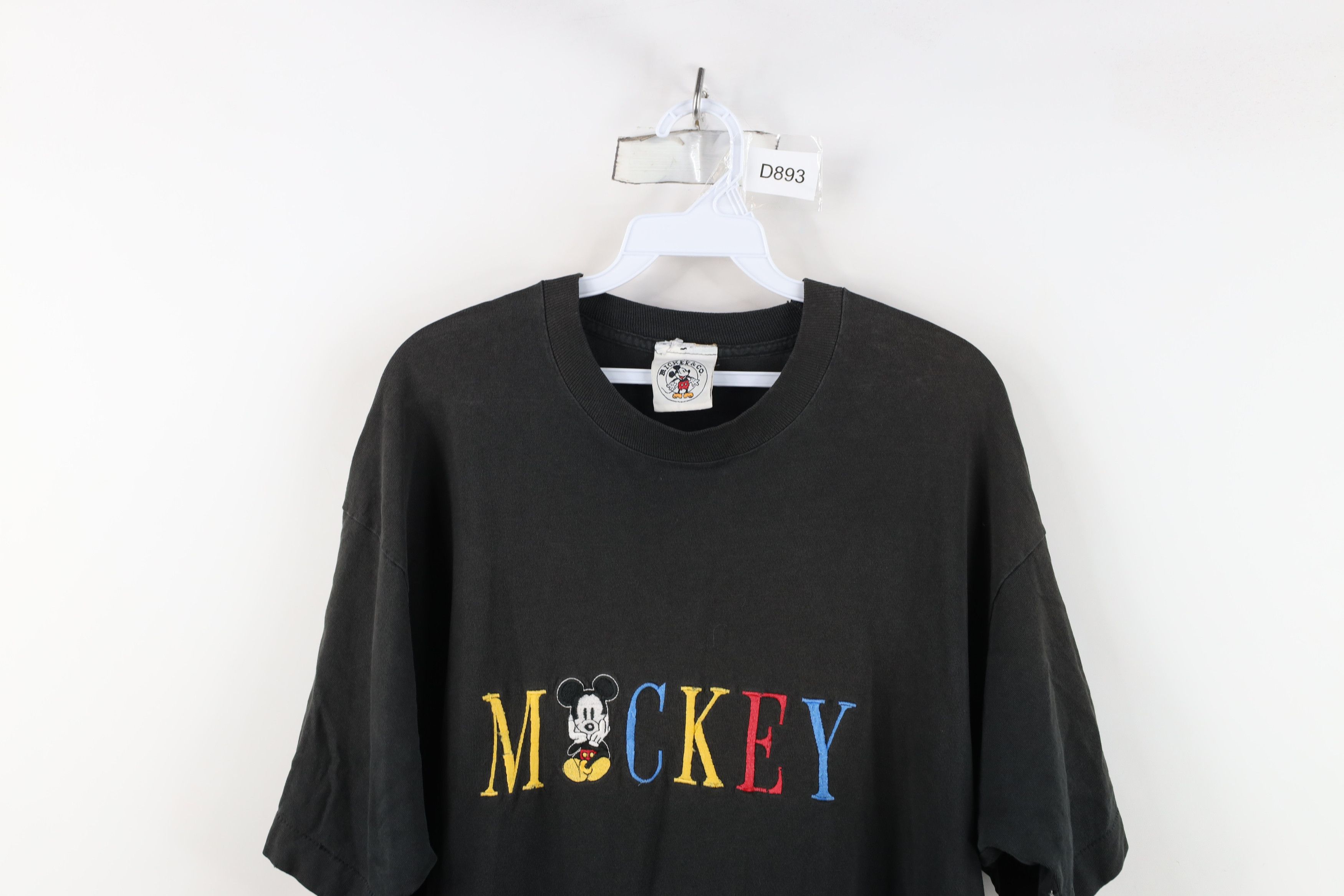 Disney Vintage 90s Disney Spell Out Mickey Mouse T-Shirt Black USA Size US XL / EU 56 / 4 - 2 Thumbnail
