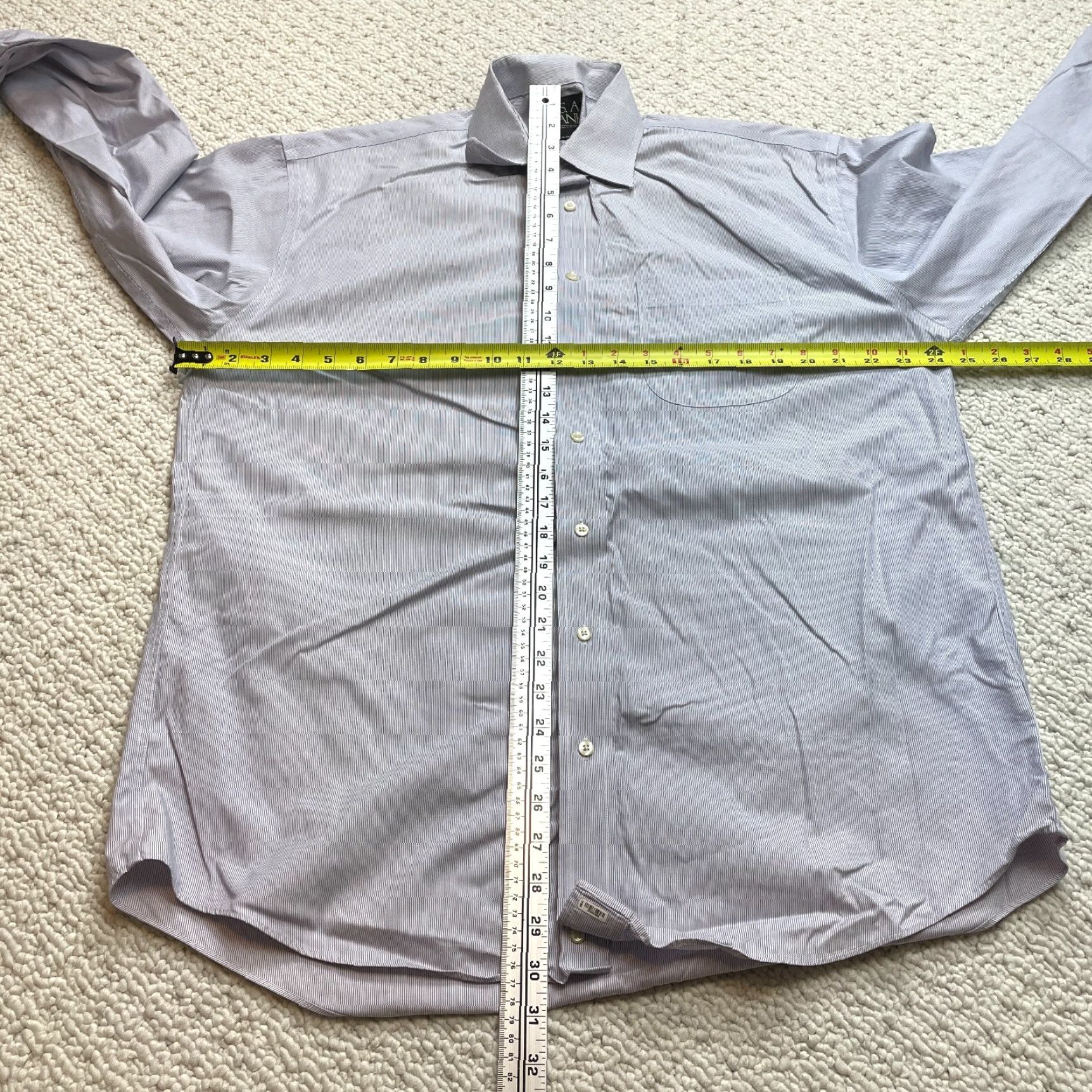 Jos. A. Bank Jos A Bank Dress Shirt Mens 16 34 Light Gray Button Up Long Sleeve Travellers Size 34R - 5 Thumbnail