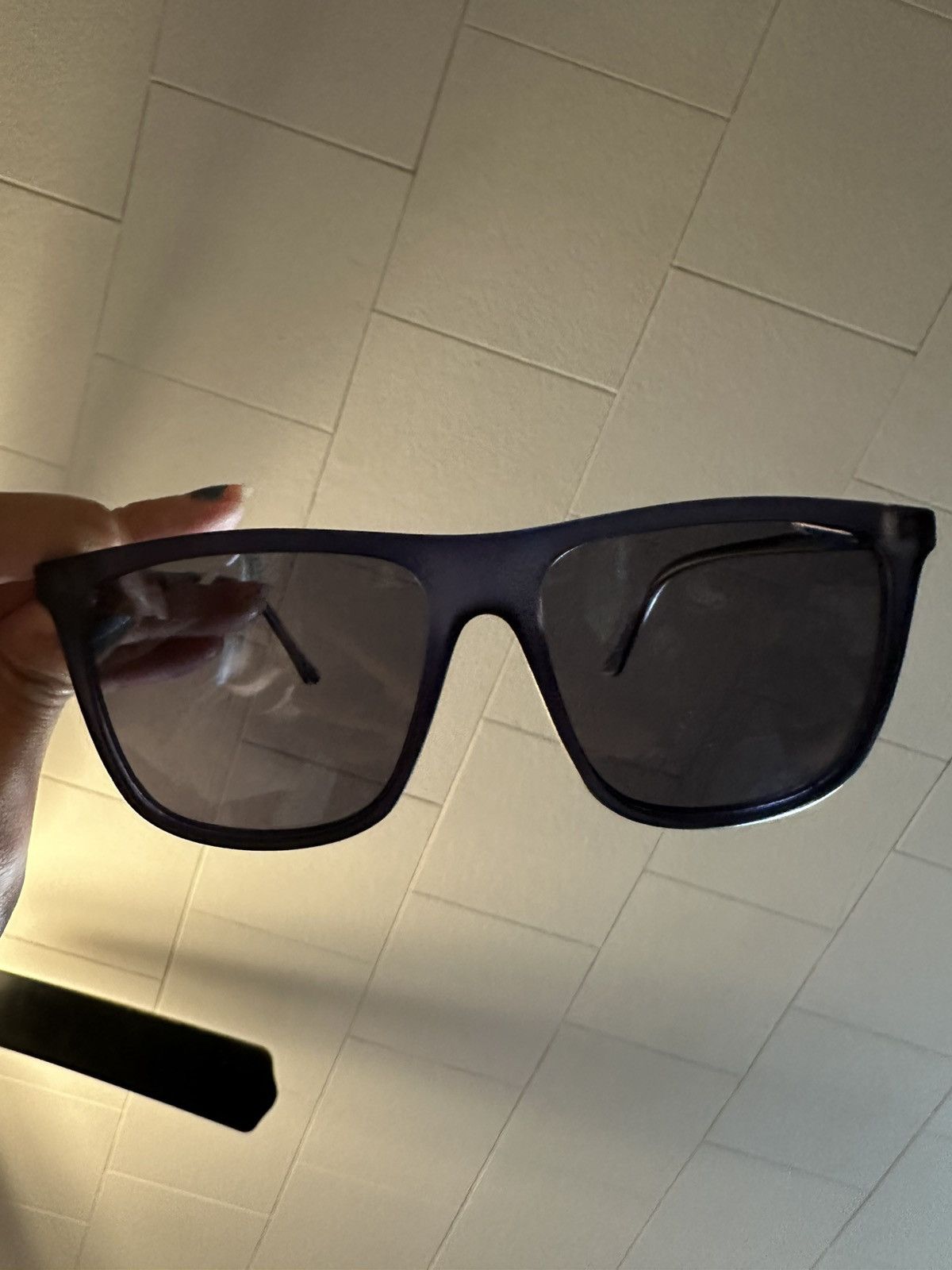 Guess Guess GF0222 91C Rectangular Sunglasses Matte Dark Blue Fra Size ONE SIZE - 8 Thumbnail