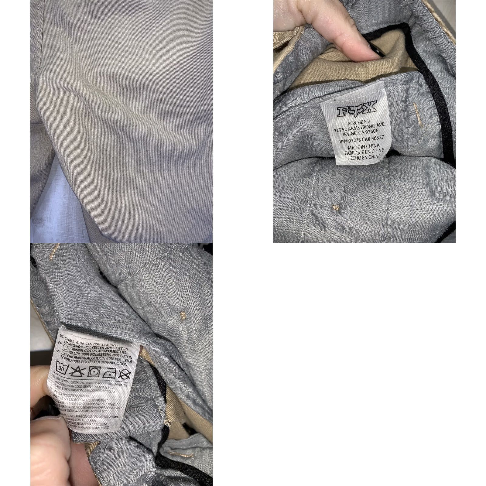Fox Racing Fox Racing Mens Khaki Chino Shorts Size 29-8404 Regular 29in Beige Cotton Blend Front Flat Embroidered Logo Casual Travel Mens Shortings Size US 29 - 8 Thumbnail