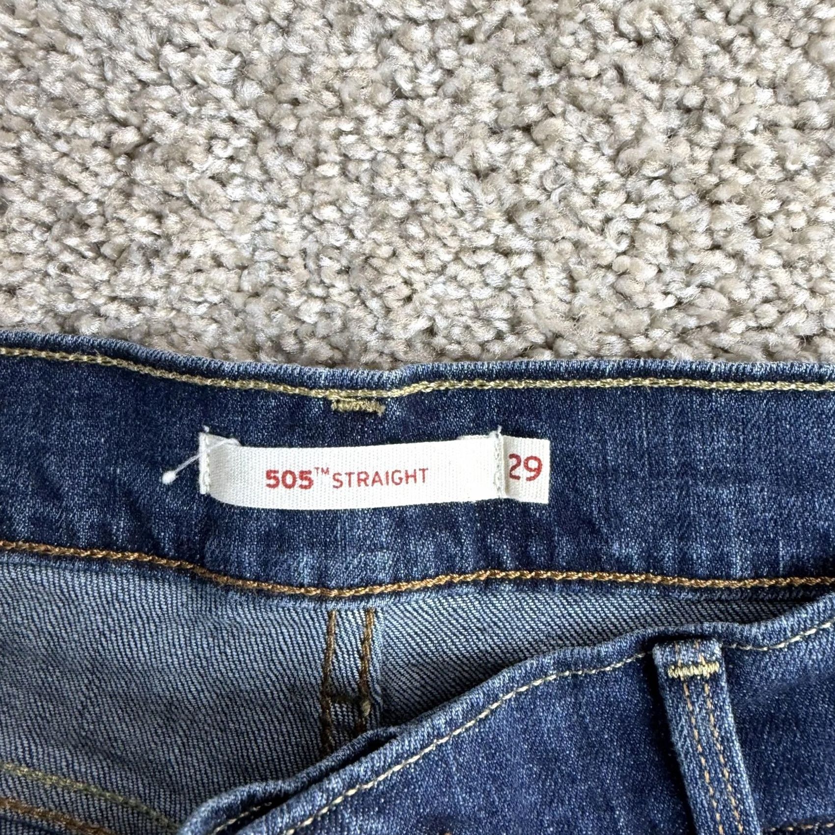 Levi's Levis 505 Jeans Womens 29 Medium Blue Denim Regular Straight Stretch Casual Size 29" - 4 Thumbnail