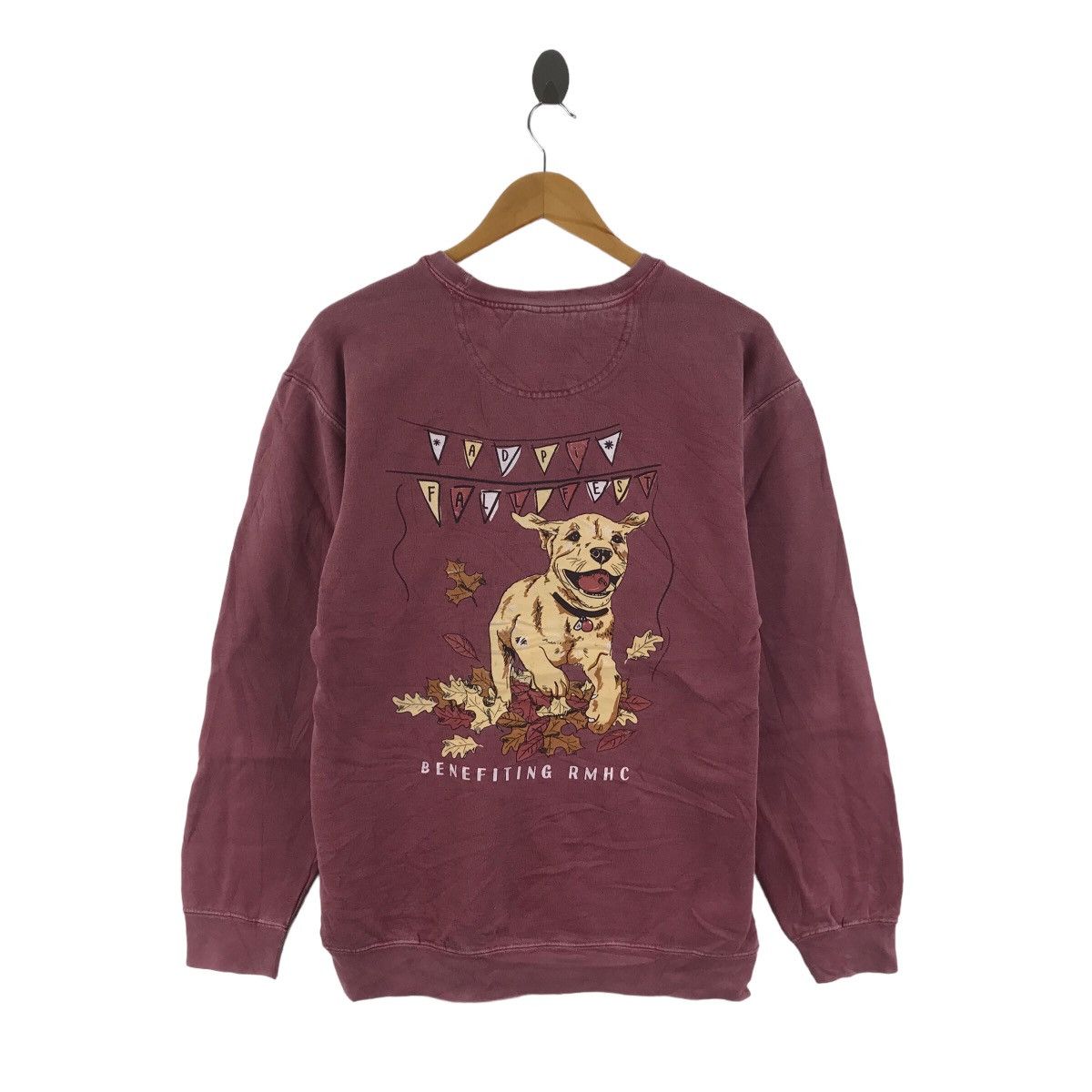 Vintage ADPI FALL FEST Big Dog Print Maroon Sweatshirt