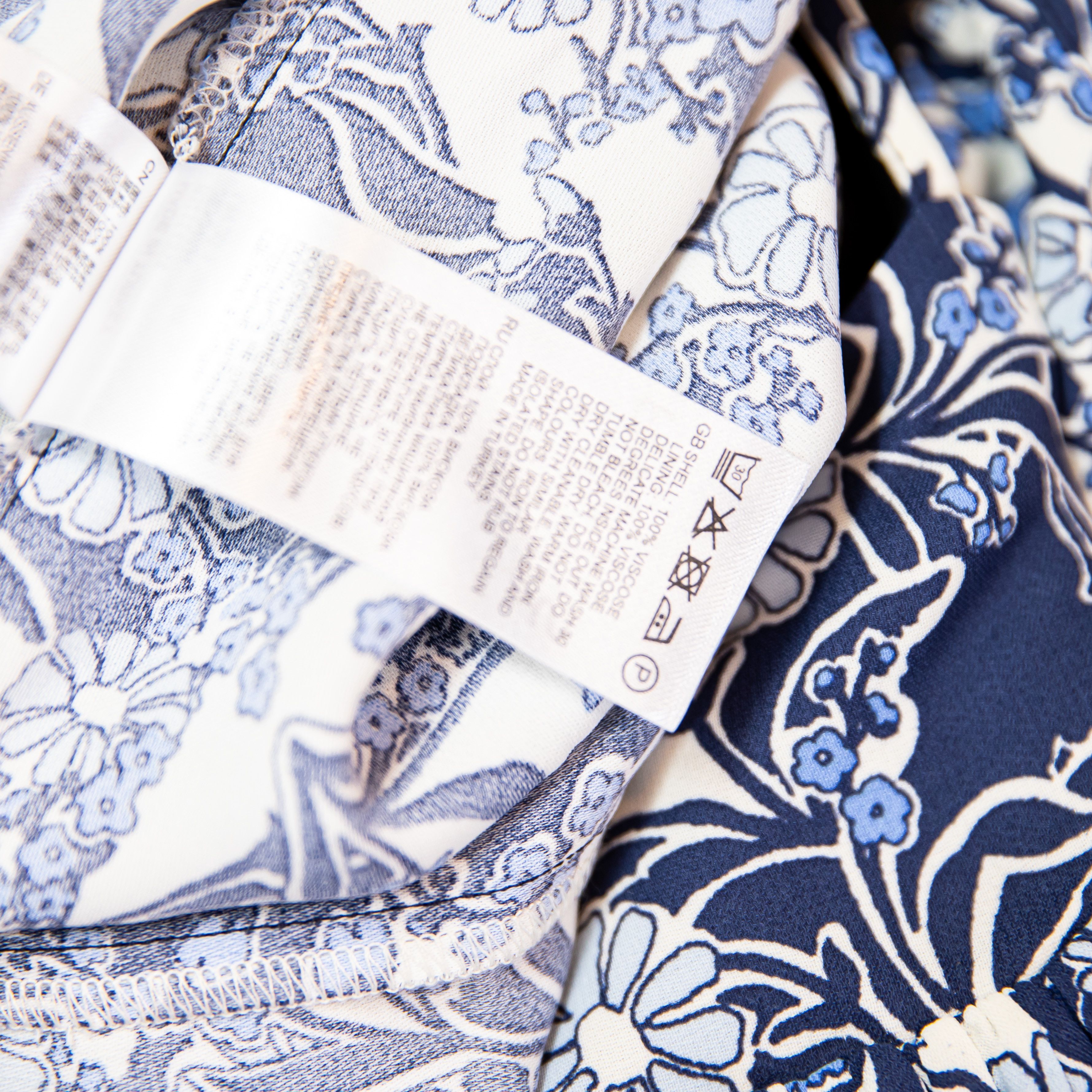 Reiss NEW Reiss Jennah Blue White Print Pattern Chiffon Size XS / US 0-2 / IT 36-38 - 4 Thumbnail