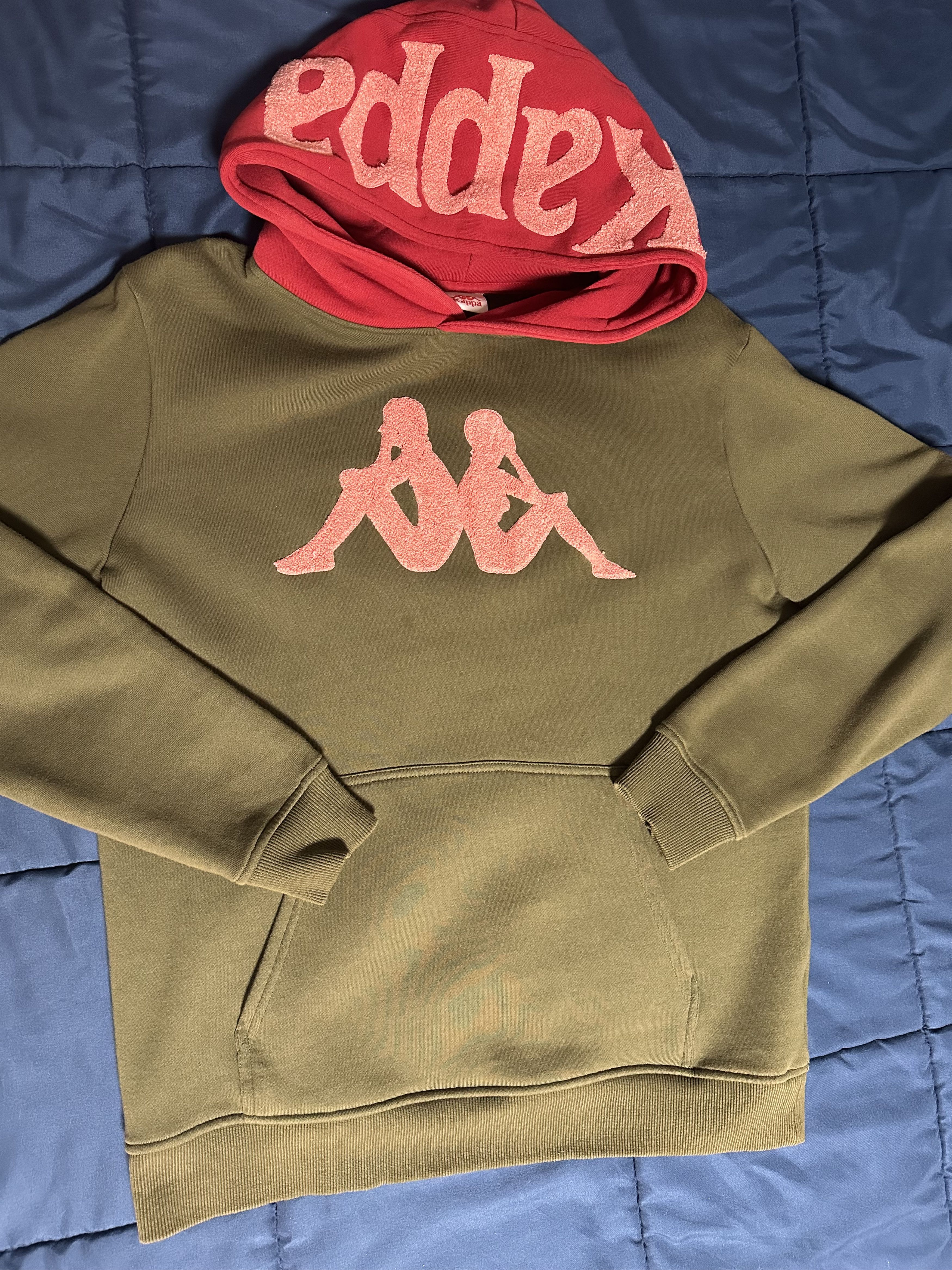 Kappa Kappa Chenille Logo Hoodie – Olive/Red – Size M Size US M / EU 48-50 / 2 - 1 Thumbnail