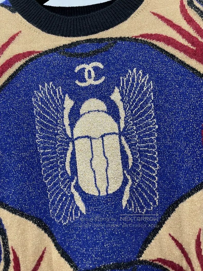 Chanel Chanel Egypt series Beetle cashmere sweater Size XS / US 0-2 / IT 36-38 - 2 Thumbnail
