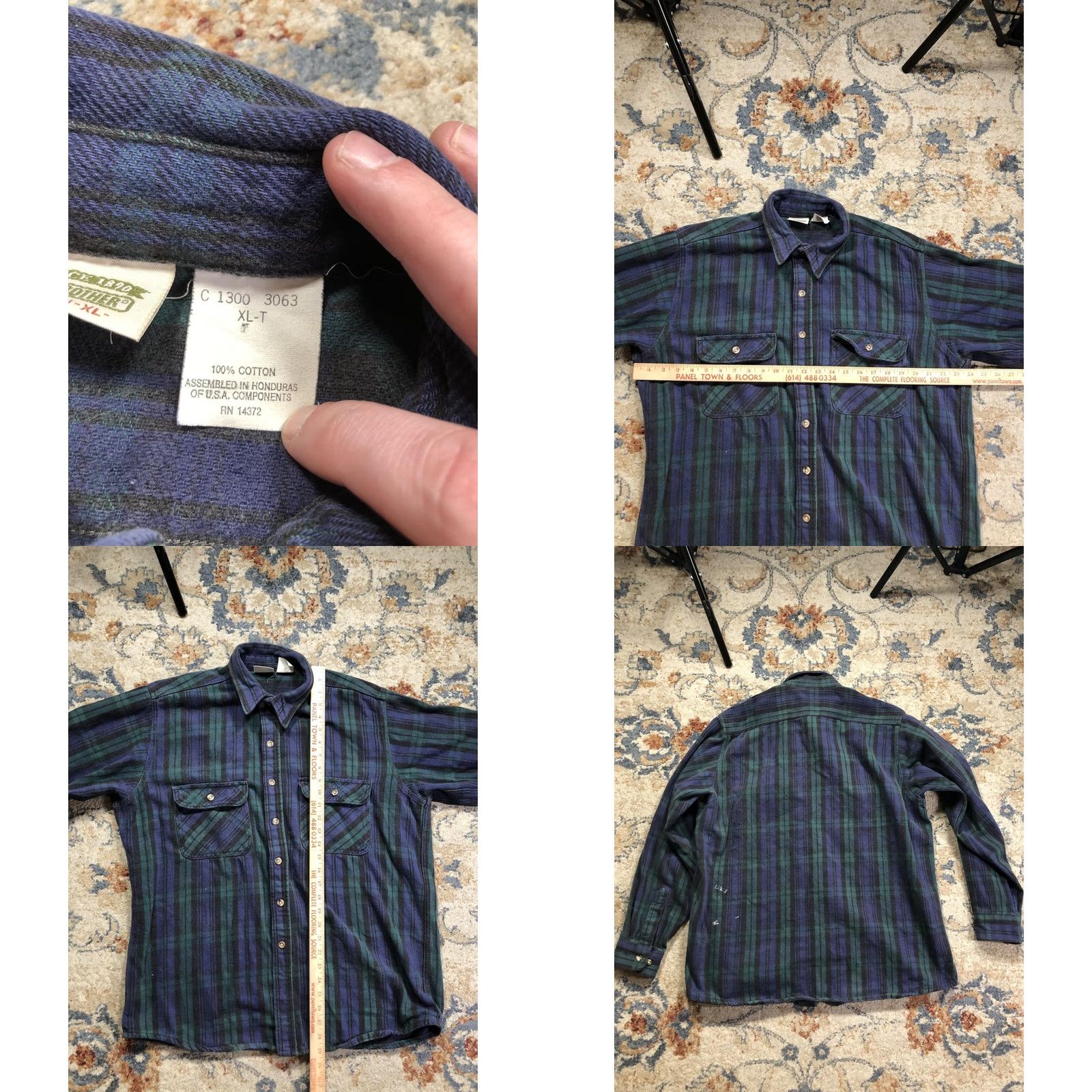 Vintage VINTAGE Five Brothers Flannel Shirt Mens XLT Green Blue Plaid Workwear Button Up Tall Size US XL / EU 56 / 4 - 8 Thumbnail