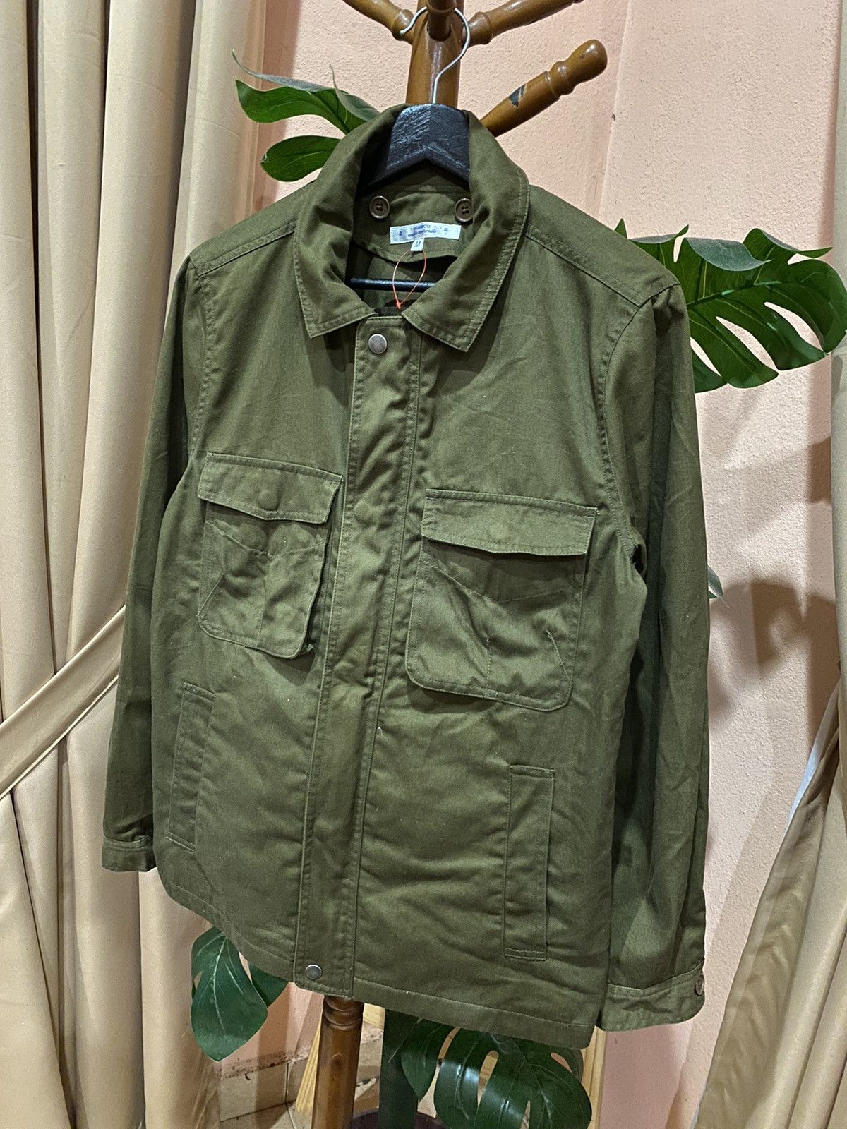 Japanese Brand Corisco Olive Green Military-Style Utility Jacket Workwear Size US S / EU 44-46 / 1 - 2 Thumbnail
