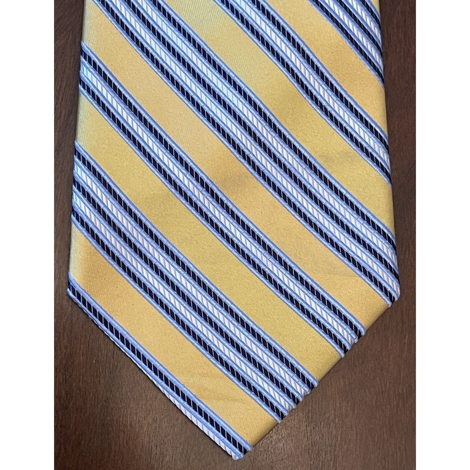 Fumagalli Fumagalli Gold Blue 100% Silk Men’s Neck Tie Made In China Size ONE SIZE - 1 Thumbnail
